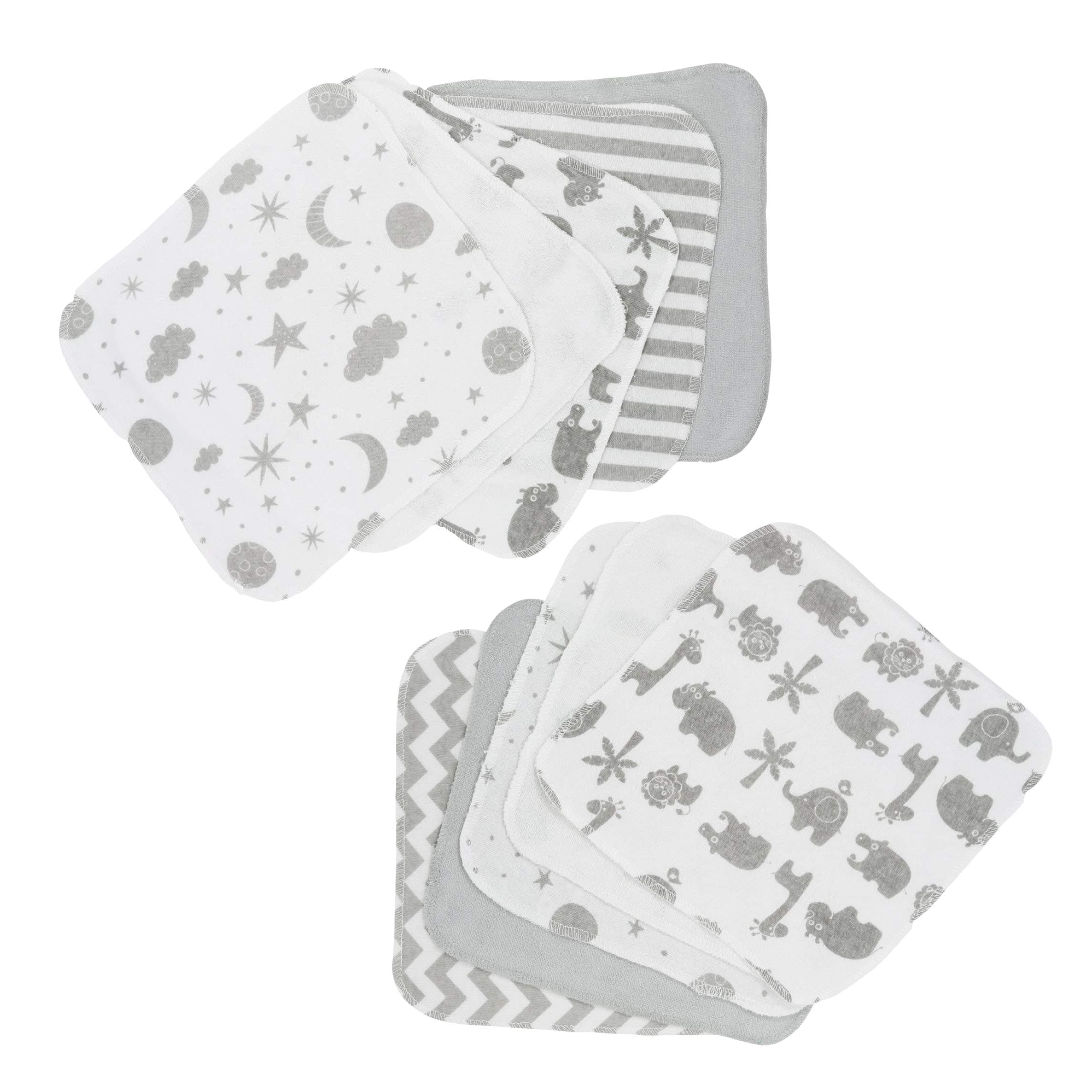 Spasilk10 Count Washcloths, Grey Celestial