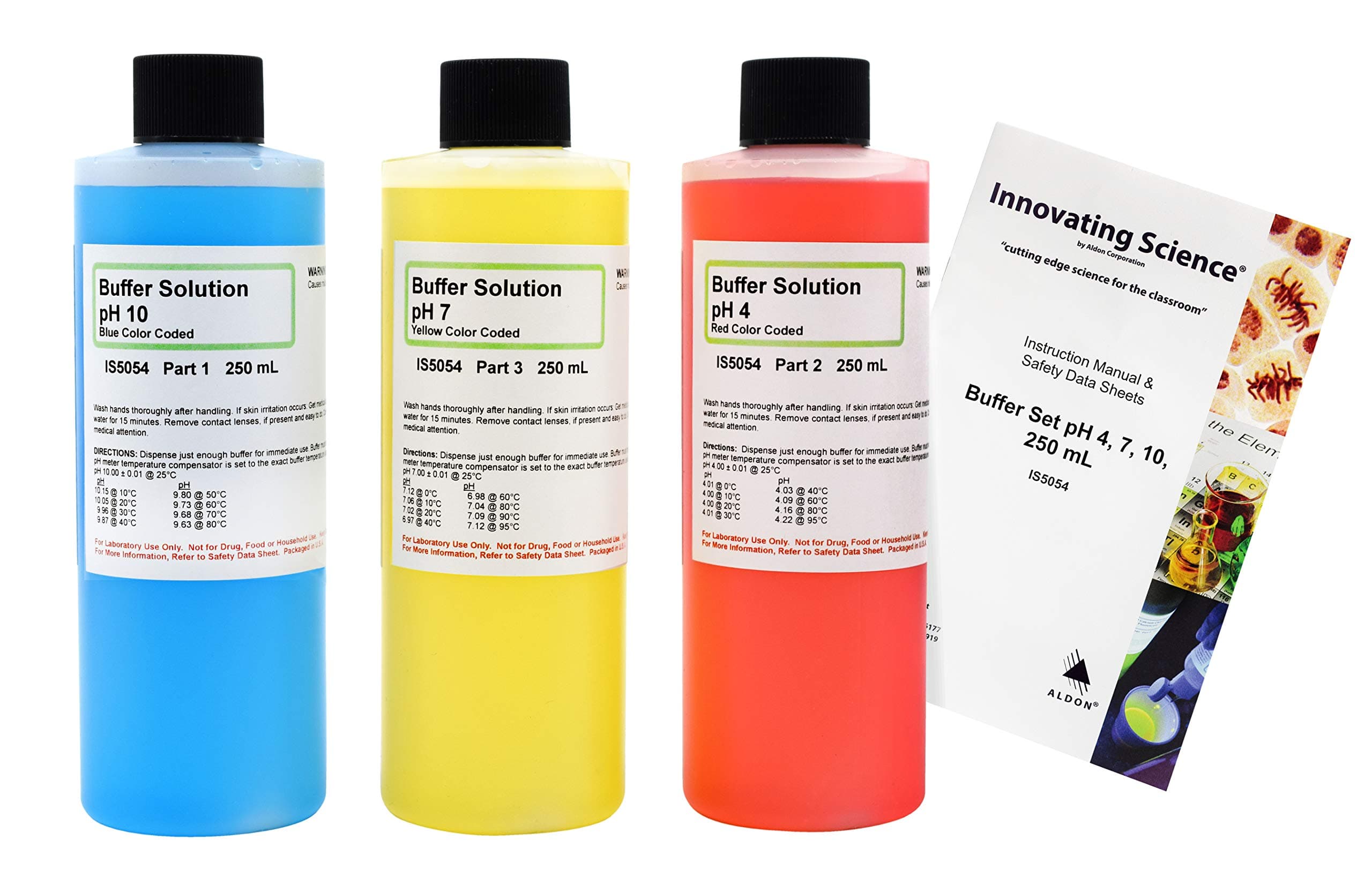ALDON Innovating Science 250mL Buffer Calibration Kit - pH 4, 7, and 10 Solutions