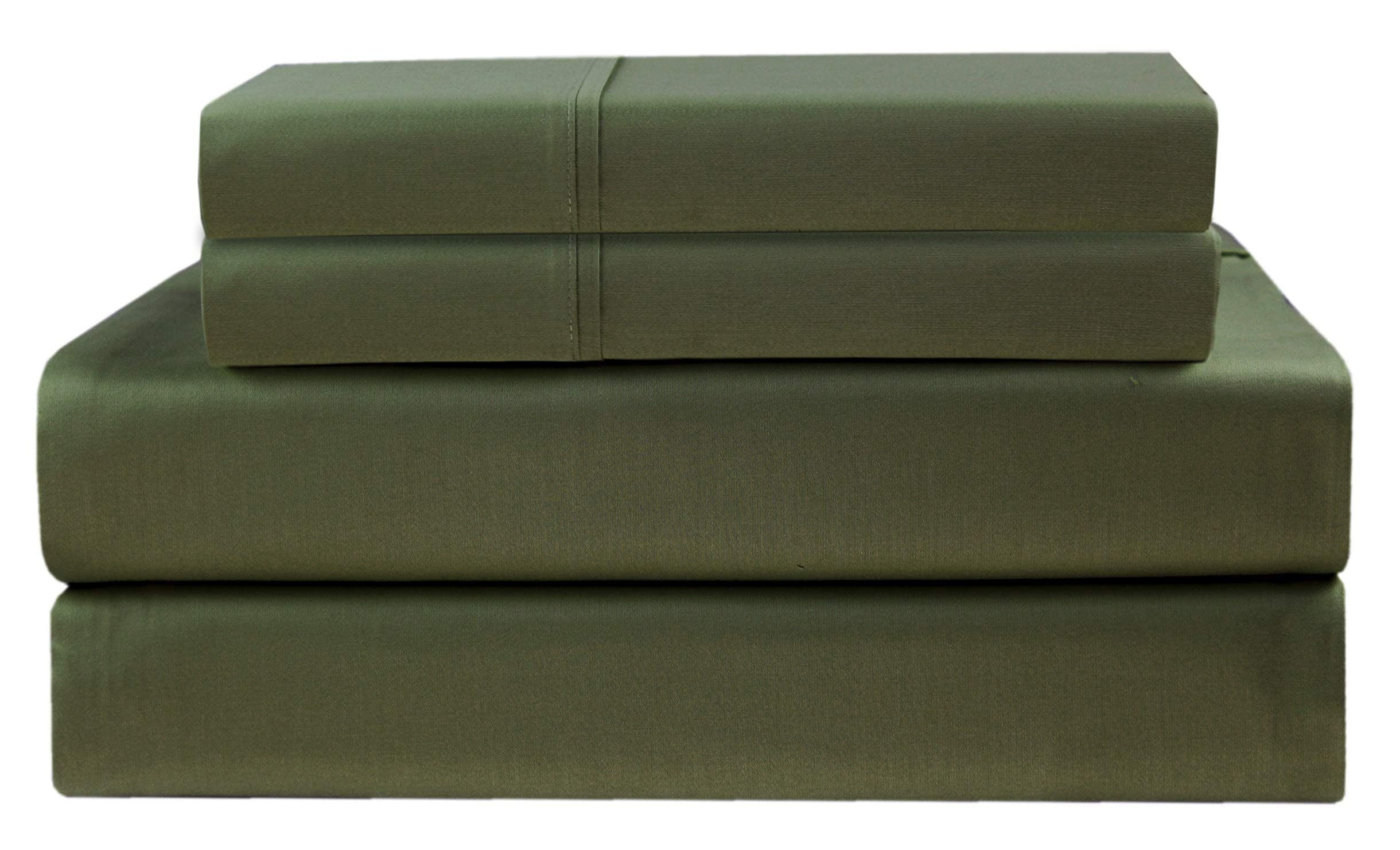 COTTON CRAFT 400 TC Thread Count Sateen Hemstitch Sheet Sets Super Soft Premium 100% Pure Combed Cotton - Queen Grey - Fits Mattresses up to 17 inch deep - Luxurious, Ultra Soft & Smooth as Silk