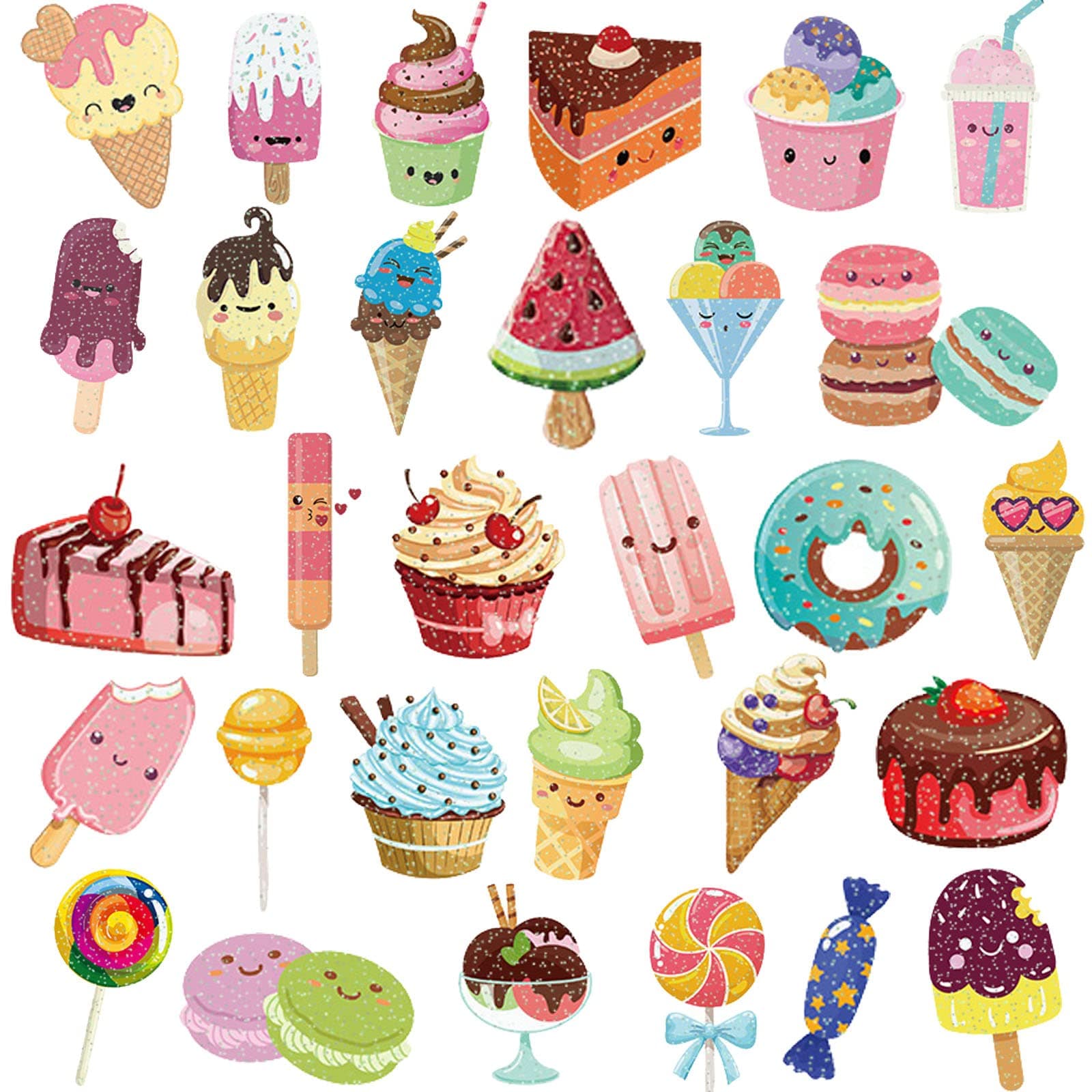 Ooopsiun Glitter Ice Cream Temporary Tattoos