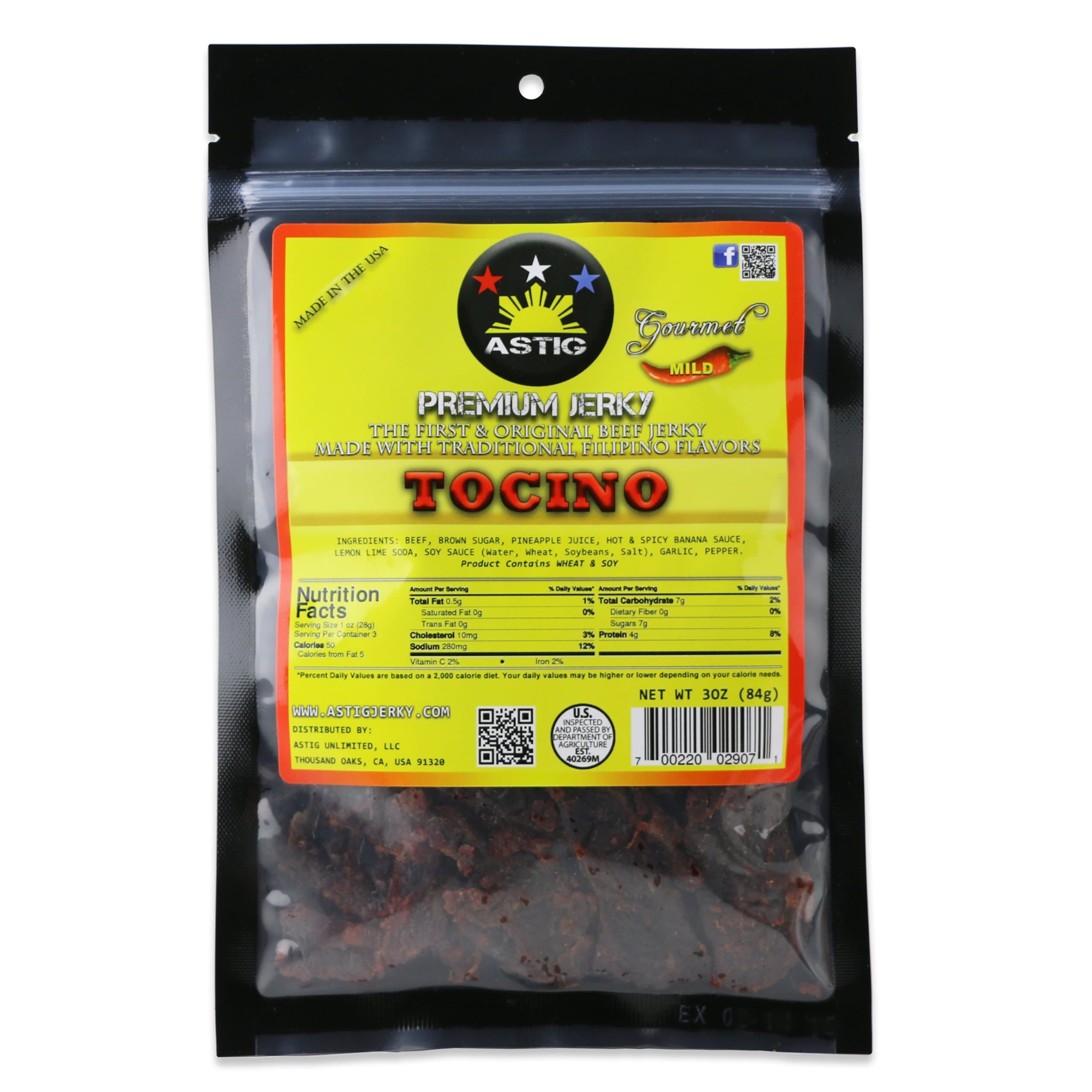 Astig Premium Jerky Tocino Beef Jerky, 3 Ounce