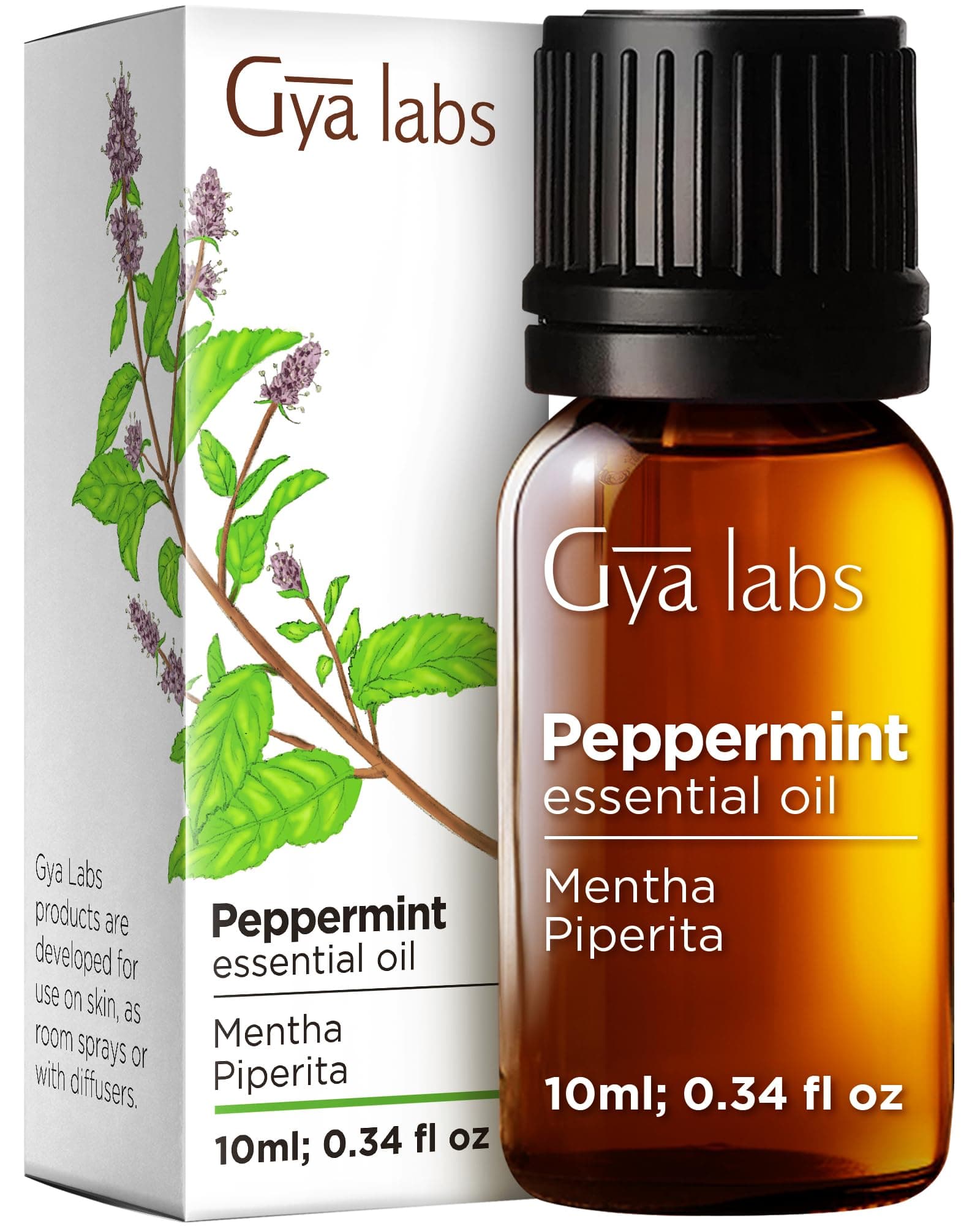 Gya Labs Peppermint Oil for Diffuser - 100% Natural Mint Essential Oils - Peppermint Essential Oil for Diffuser, Skin & Hair (10ml)