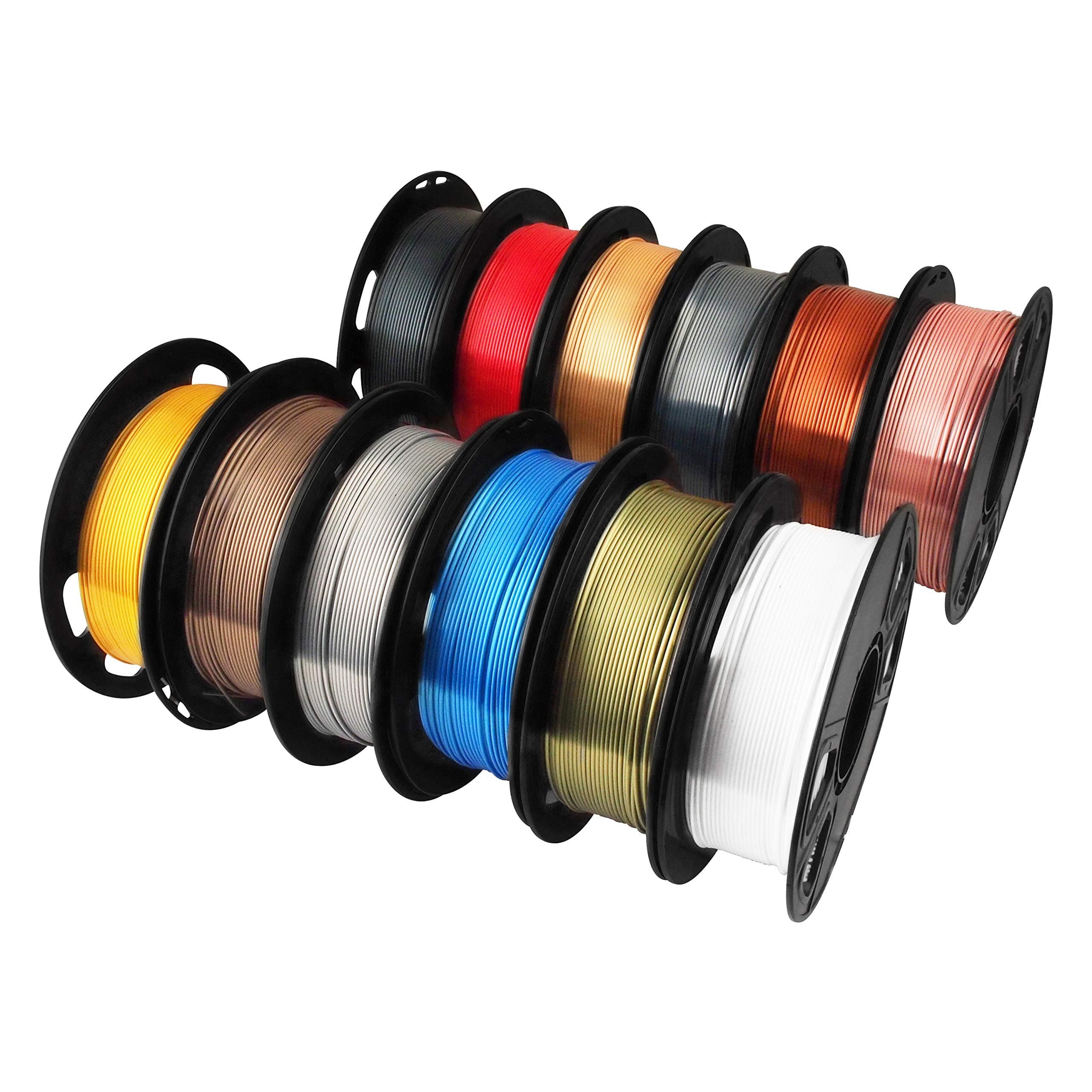 12 Metallic Shine Silk Colors PLA Filament Bundle