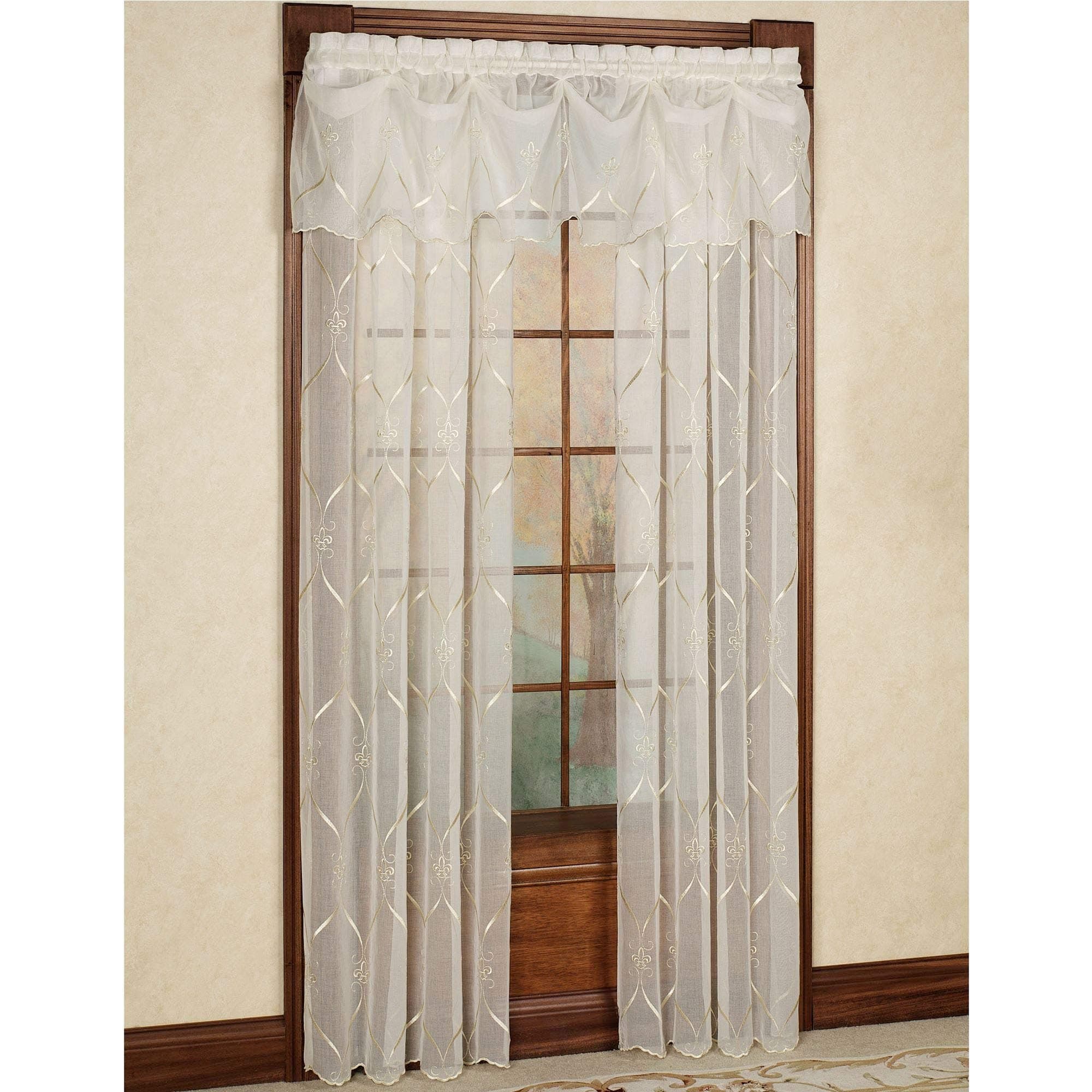Croscill Cavalier Sheer Tailored Panel, 40-Inch by 95-Inch, Ivory