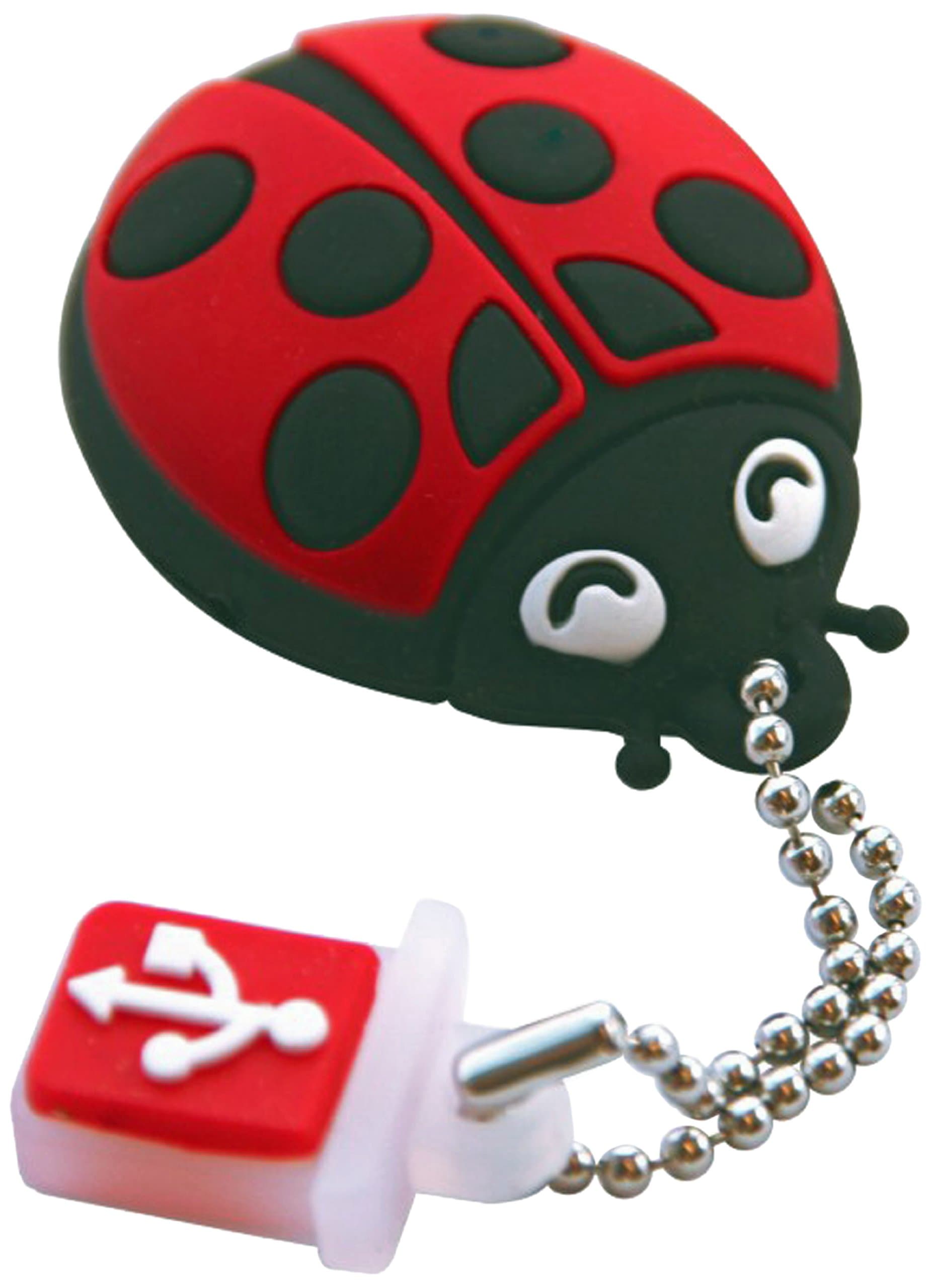 TDK Novelty 8GB USB 2.0 Flash Drive Memory Stick with Keychain Attachment - Ladybird