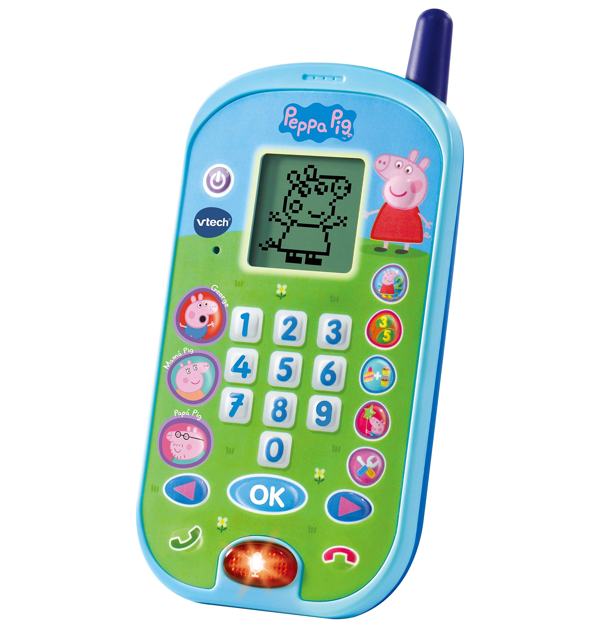 VTech - Peppa Pig Phone Interactive Electronic Mobile Simulates Telephone Call, Voices of All Characters in the Family, Activities and Animations (3480-523122)