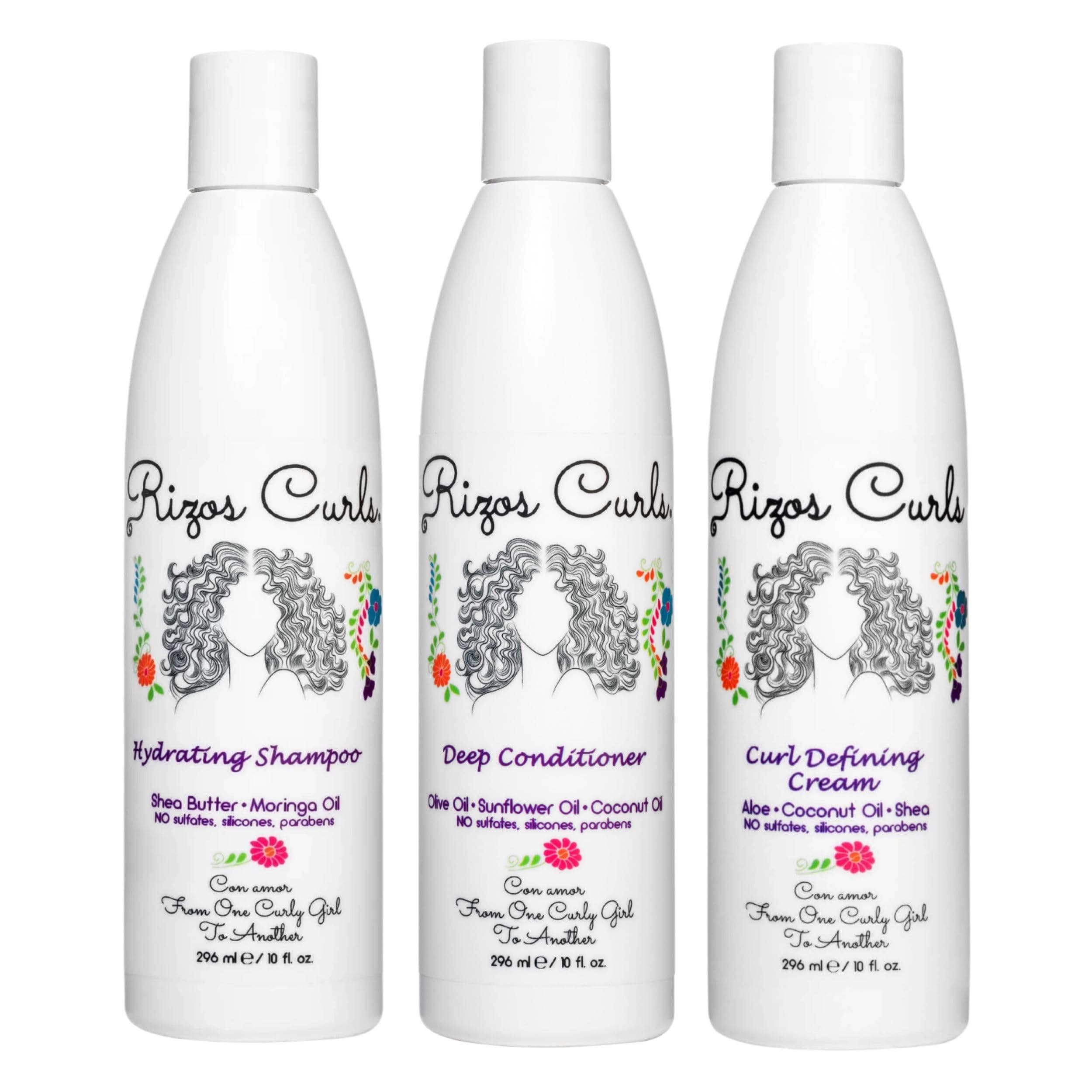 Trio Bundle, Hydrating Shampoo & Deep Conditioner & Curl Cream Bundle, Gently Cleanse and Hydrate Curly Hair, Style & Define Curls for Frizz Free Volume, For All Curl Patterns 2a - 4c
