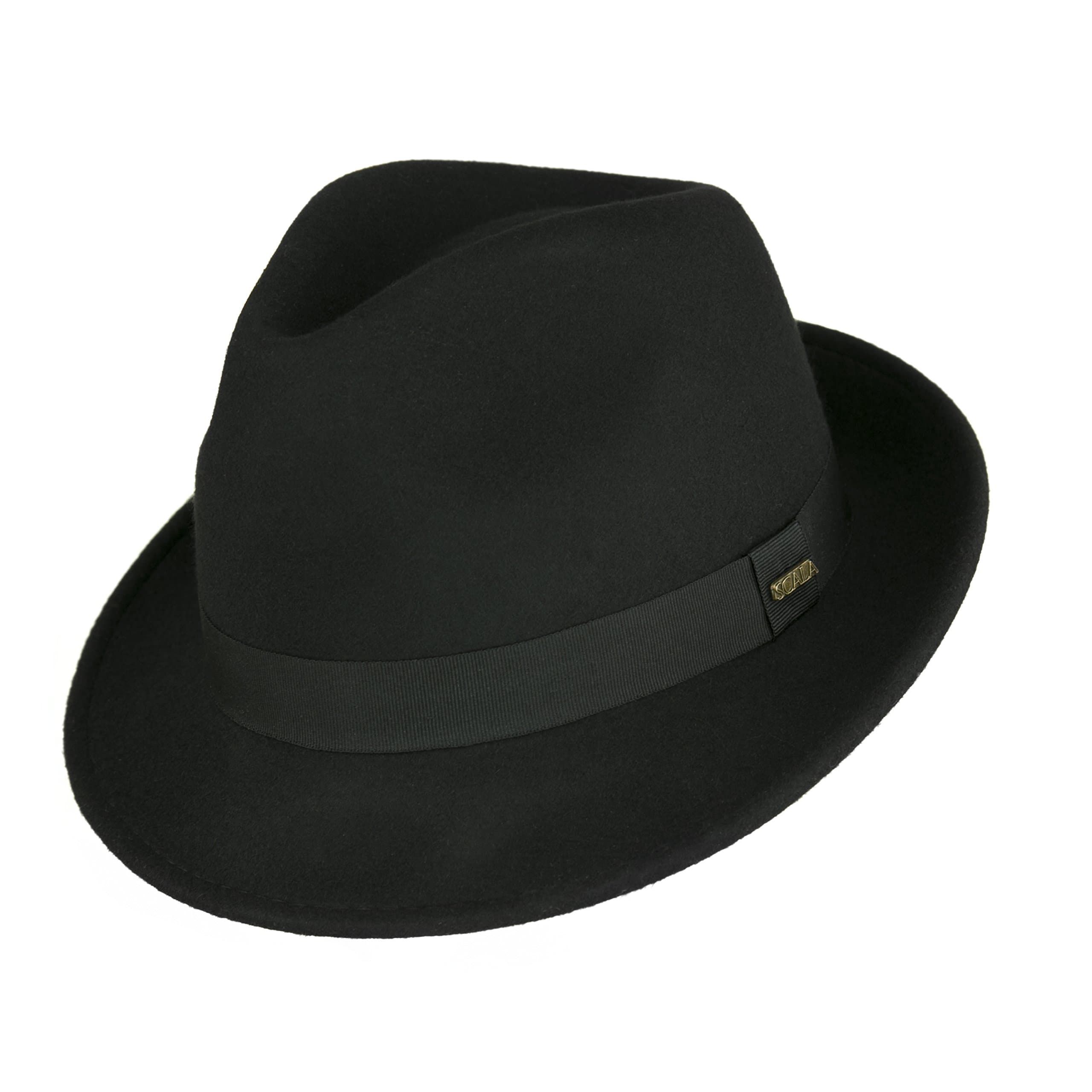 DPC 2XL Black Wool Fedora Hat, Pinch Front, Free Hat Sizing Tape