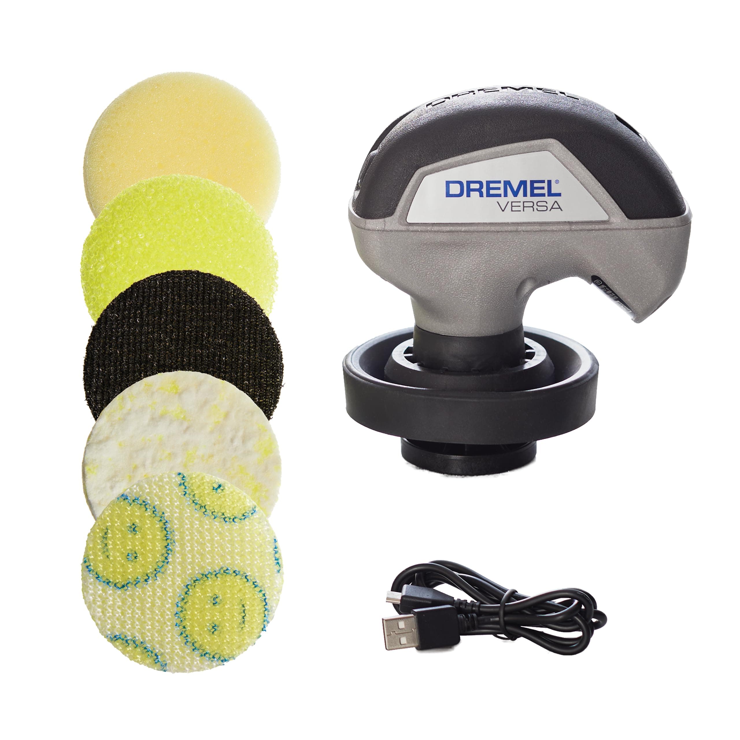 Versa Power Scrubber Kit with 5 Scrub Daddy Cleaning Sponge Pads - Waterproof Cordless Electric Spin Scrubber, High Speed, Multi-Surface Cleaning for Kitchen, Household, and Bathroom, PC10-07