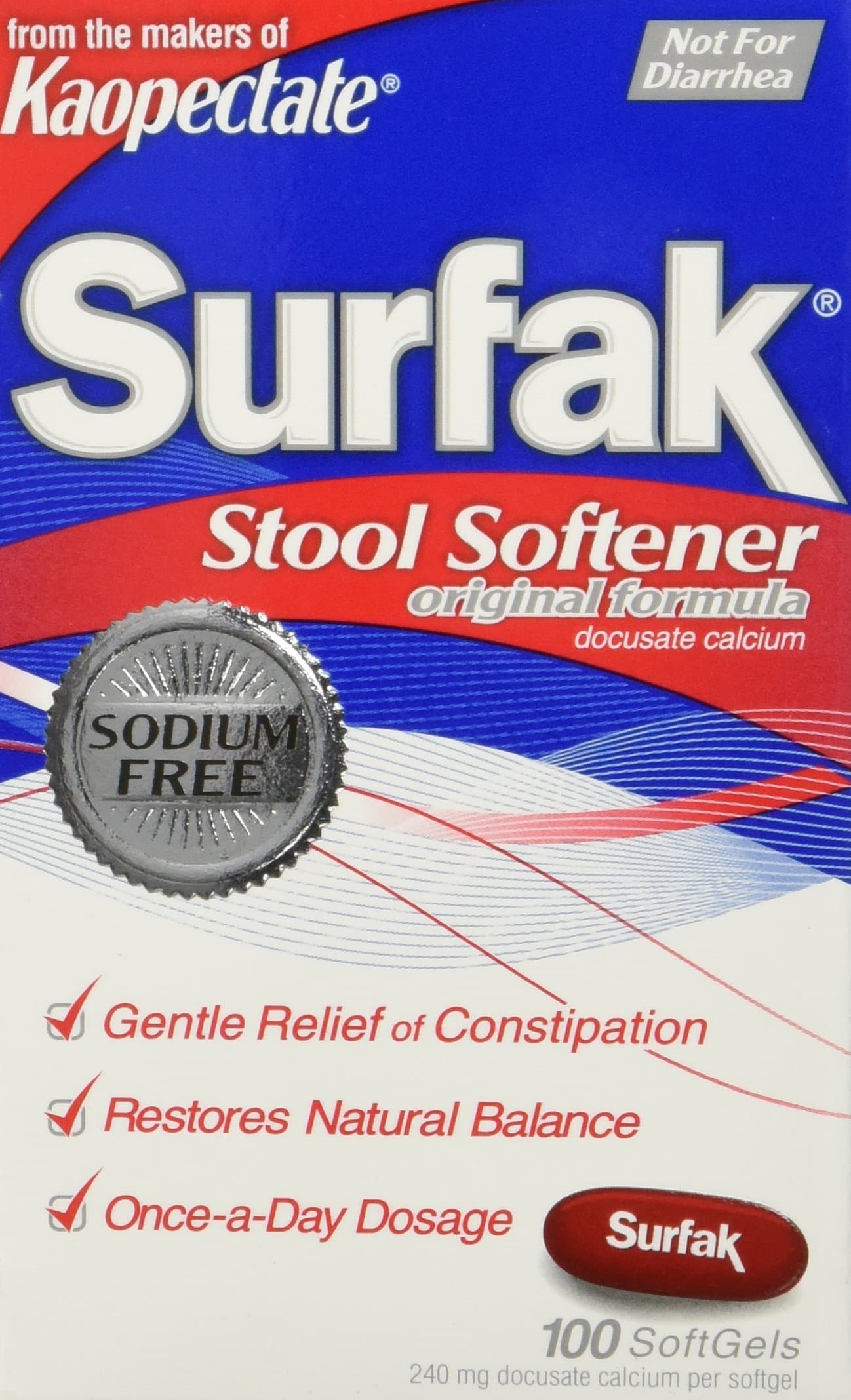 Kaopectate Stool Softener, 100 Count