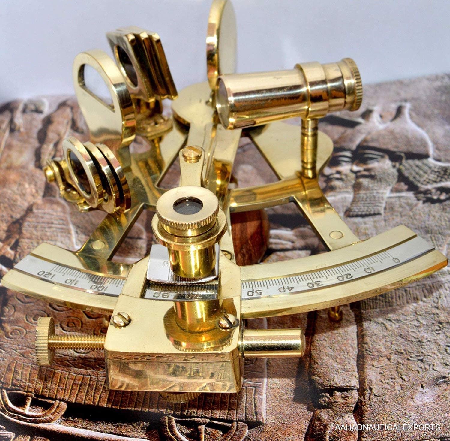 4" Solid Brass Sextant Working Instrument Astrolabe Ships Maritime Gift h