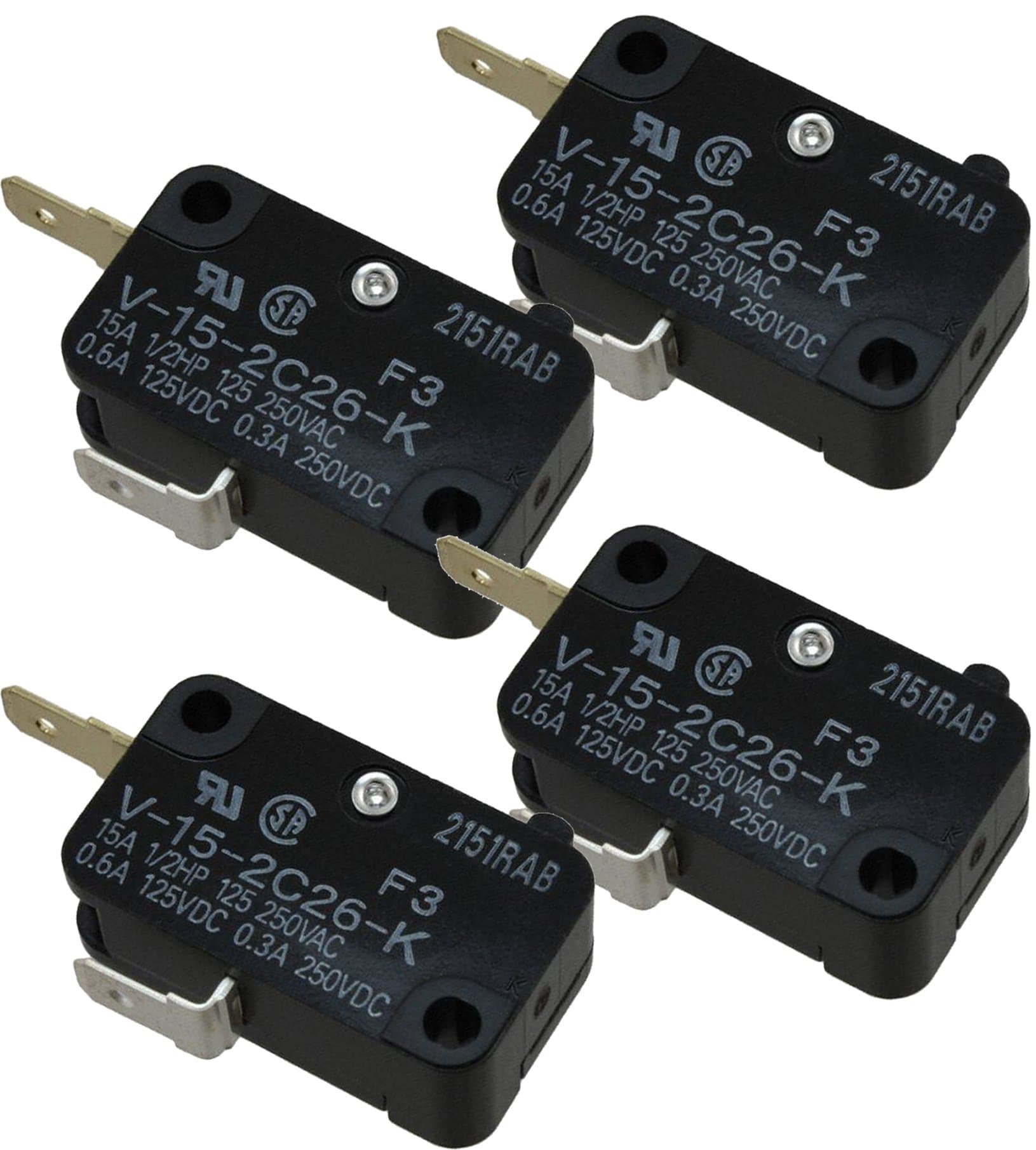 Omron V-15-2C26-K (Pack of 4) Basic/Snap Action Switches Miniature Basic Switch
