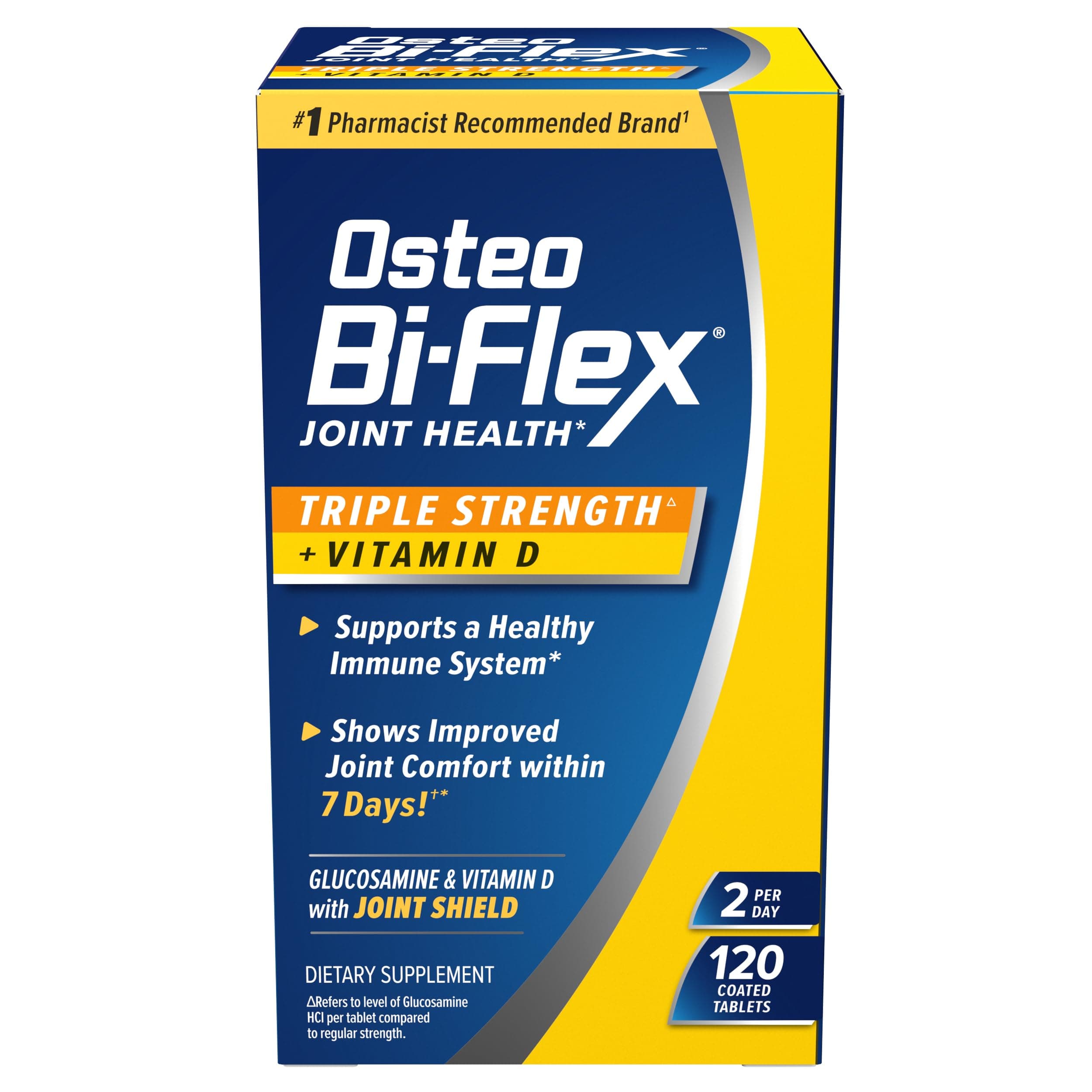 Osteo Bi-Flex Triple Strength Glucosamine Chondroitin Supplement with Vitamin D, Improve Joint Function, Support Bone Health, 120 Coated Tablets