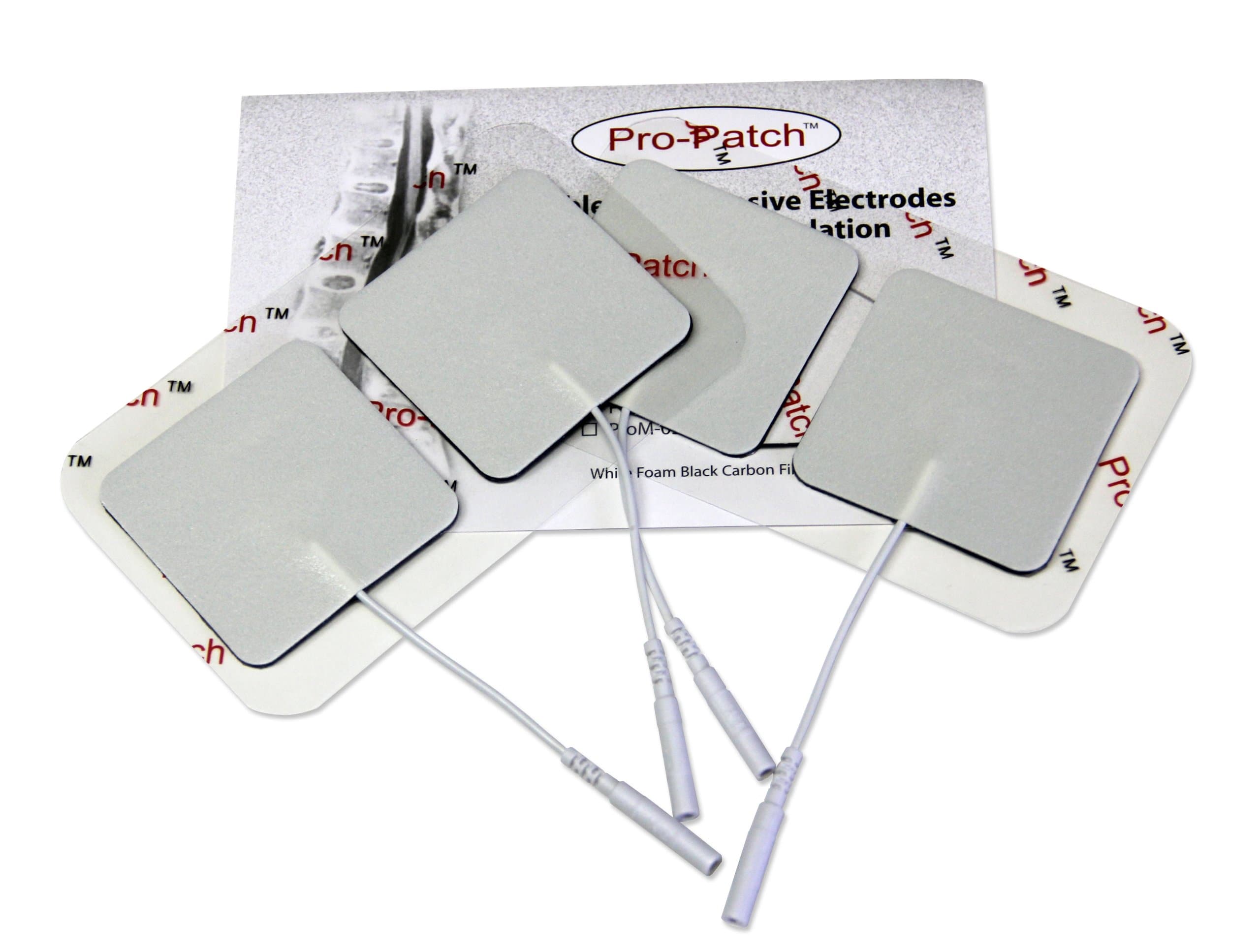 Premium 16 White Foam 2" X 2" Electrodes with Tyco Gel 4 Resealable Pack of 4 Electrodes Each