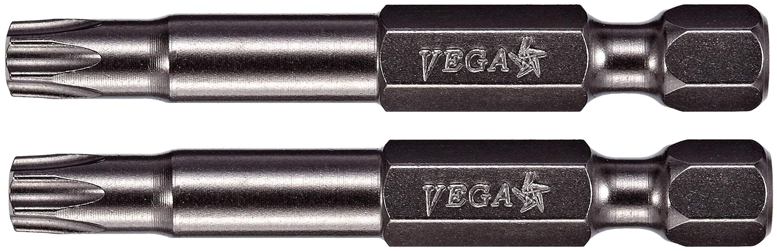 VEGA T30 TORX Security Bits. Professional Grade ¼ Inch Hex Shank TORX T-30 S2 Steel 2" Security Bits. 150TT30A-2A (Pack of 2)