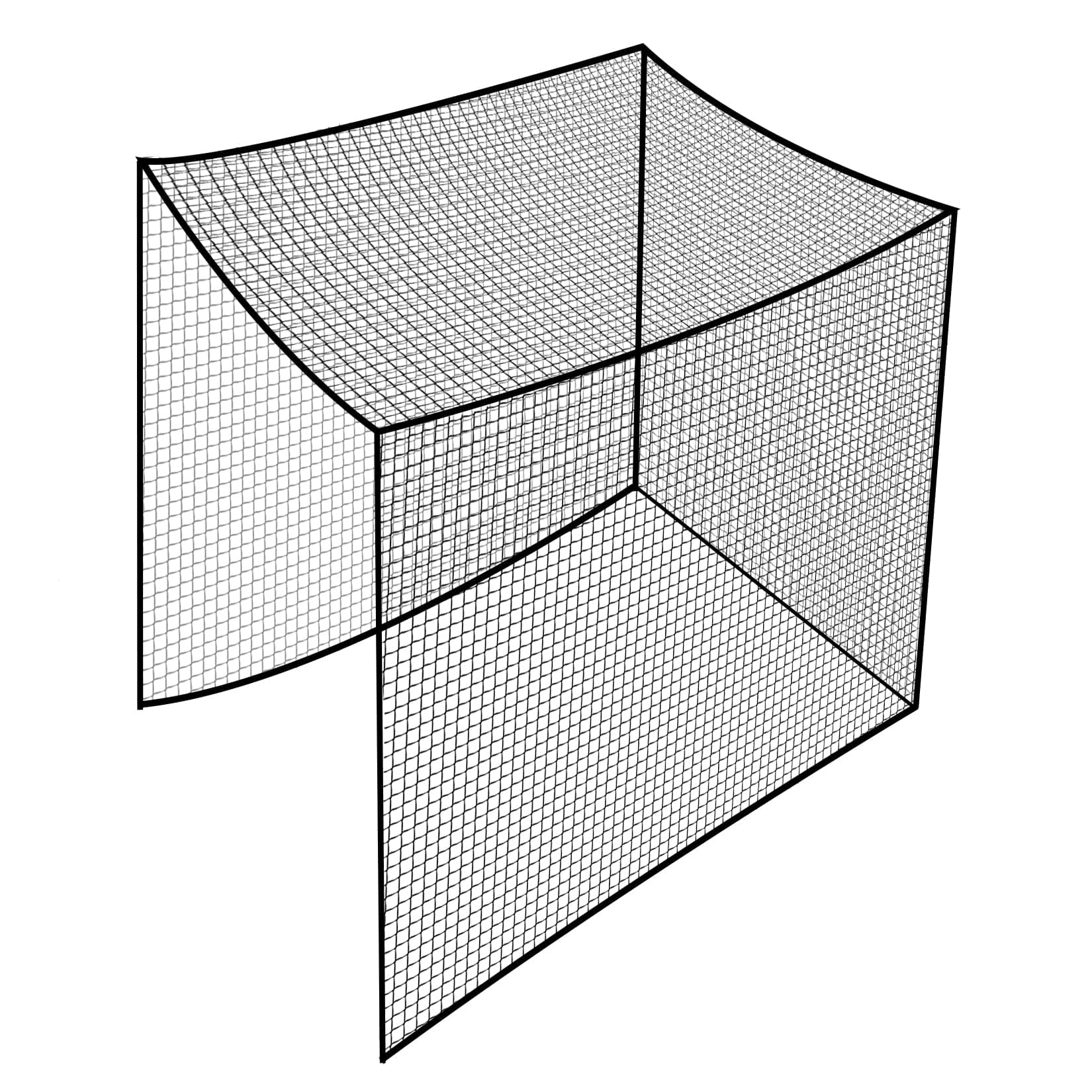 ORIENGEAR Golf Batting Cage Netting Golf Practice Nets, 10ft x 10ft x 10ft Frame NOT Included, with 4 Carabiners and 2 Tie Rope, for Backyard, Black