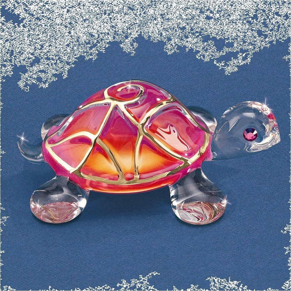Sunrise Turtle Glass Figurine
