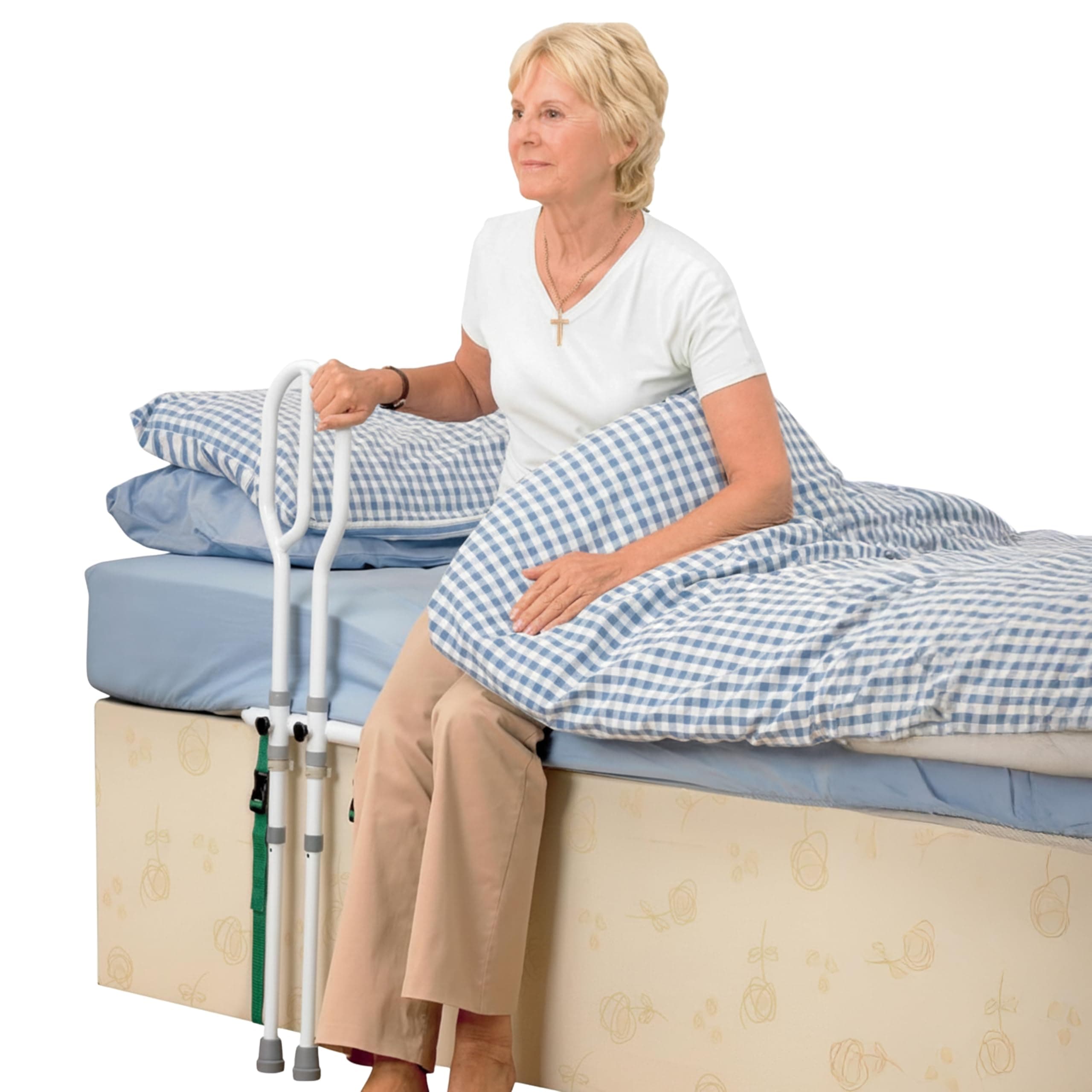 HOMECRAFT Bed Grab Rail – Height-Adjustable Assist Handle for Elderly & Disabled – Sturdy Non-Slip Support for Mobility & Stability – Easy to Assemble, Fits Most Beds for Safe Transfers