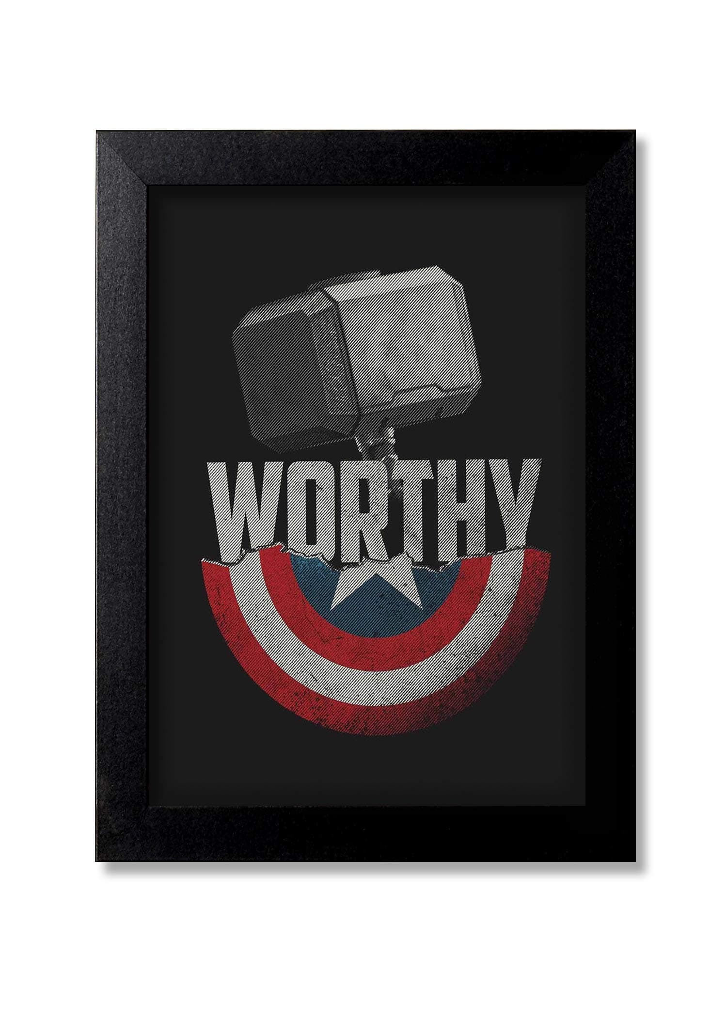 Blue Nexus Captain America Shield Wall Poster with Wall Frame Wall Stickers Room Art Poster Painting Colection|(Get 25% Off on Buying More Than 1 Any Products:Check Offer Section)_BNWPC162
