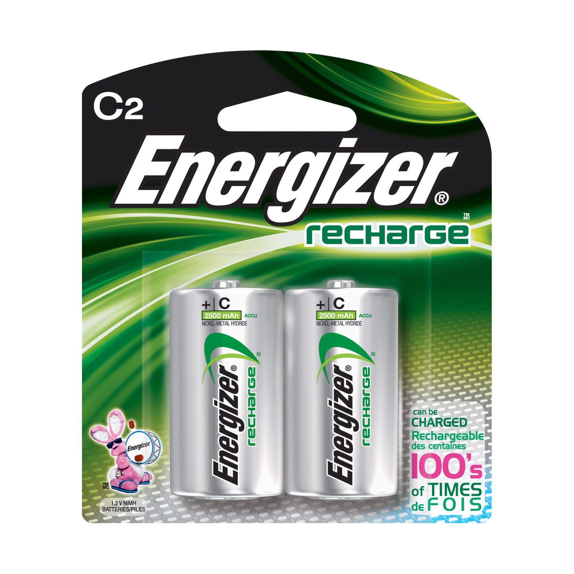 Energizer Energizer e2 C2 NiMH Rechargeable Batteries, C, 2/pack - Pack of 6 Total of 12 Batteries