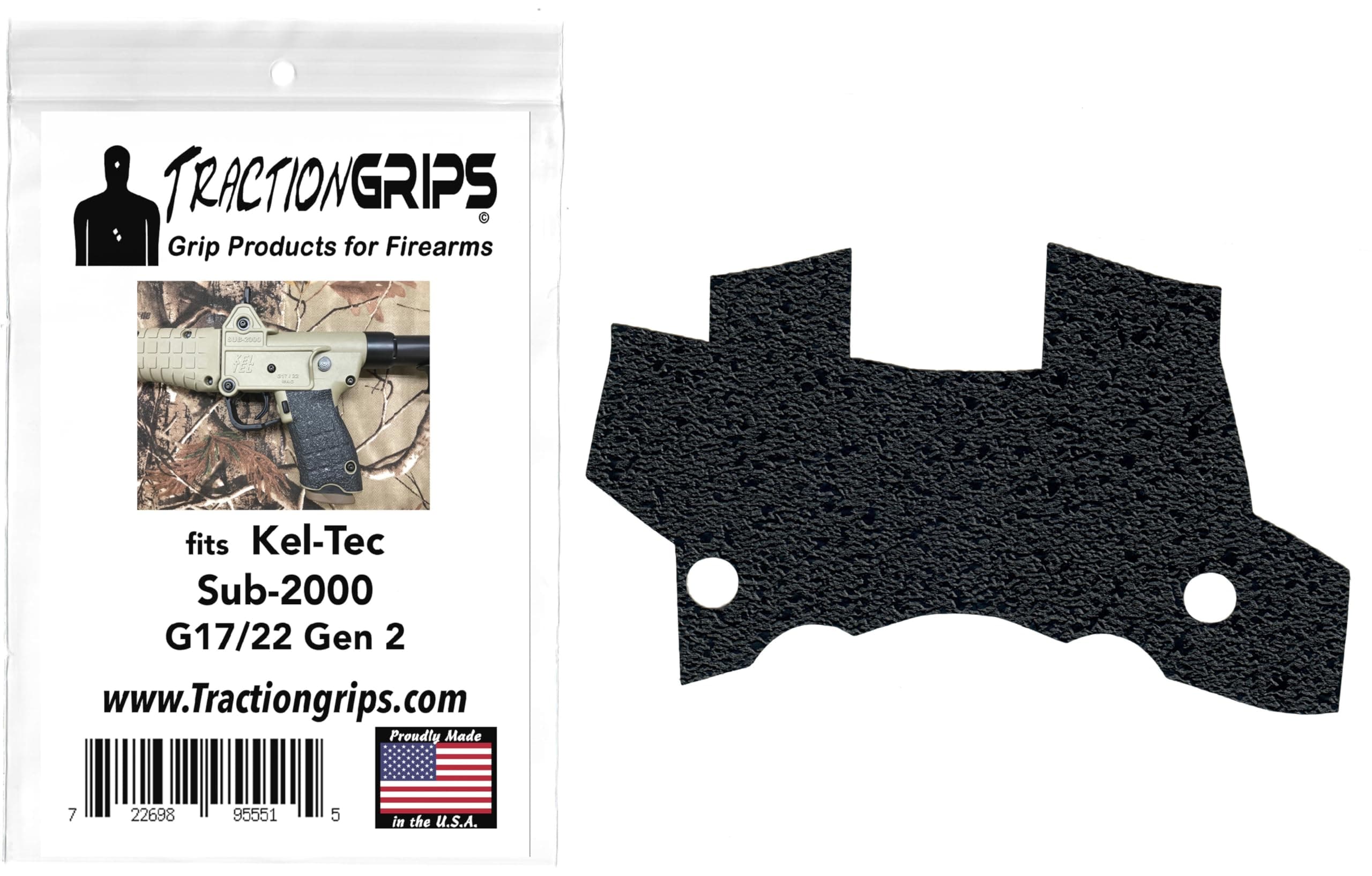 Rubber Grip Tape Overlay for Kel-Tec Sub-2000 Gen 2 with G17/22 Grip