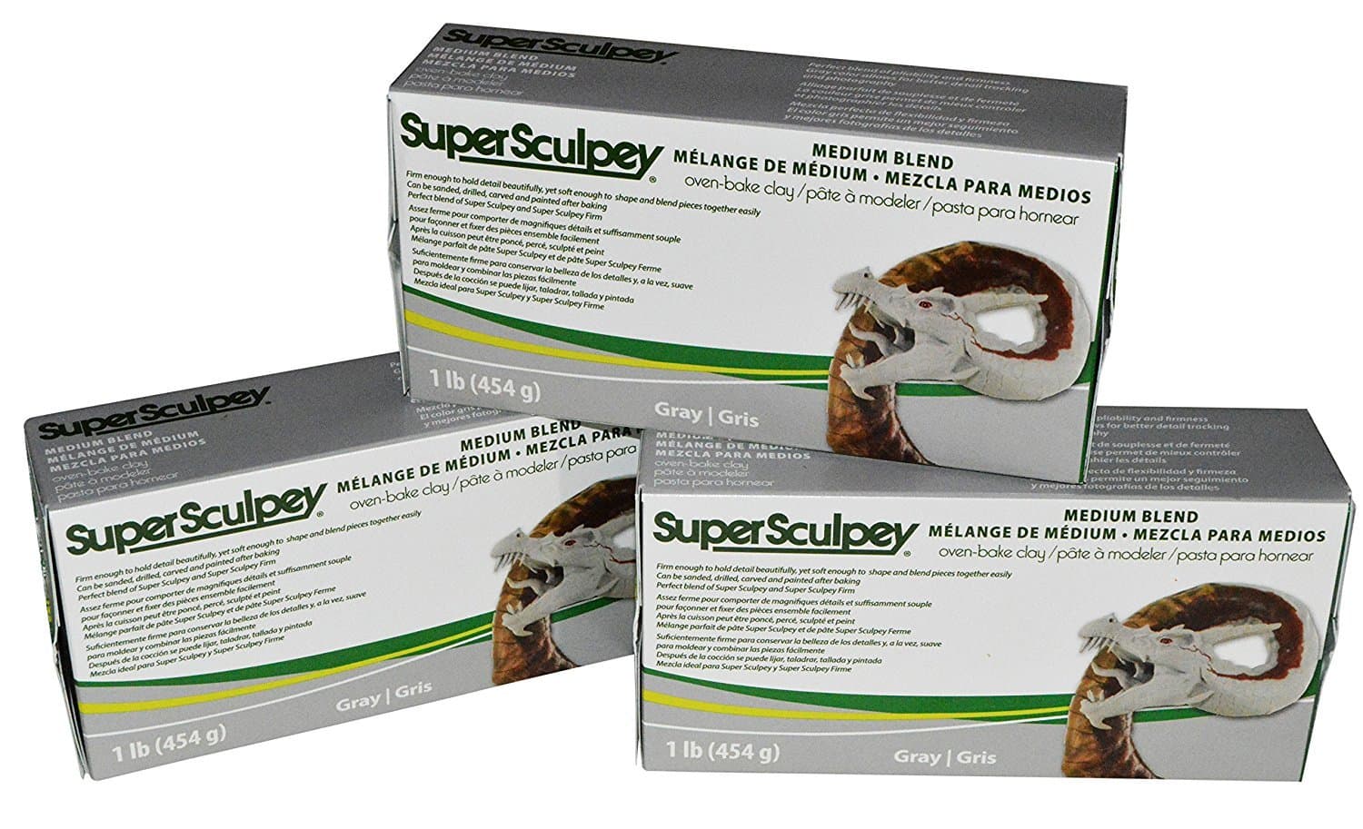 Sculpey Super Sculpturing Compound Medium Blend Gray Clay Pack of 3