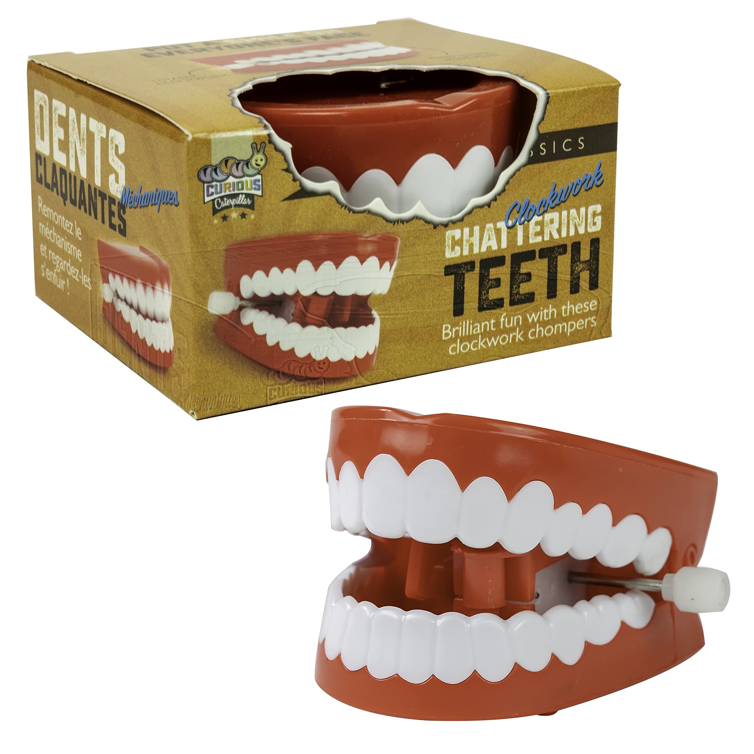 Funtime Gifts 10622 Classic Clockwork Chattering Teeth, Red
