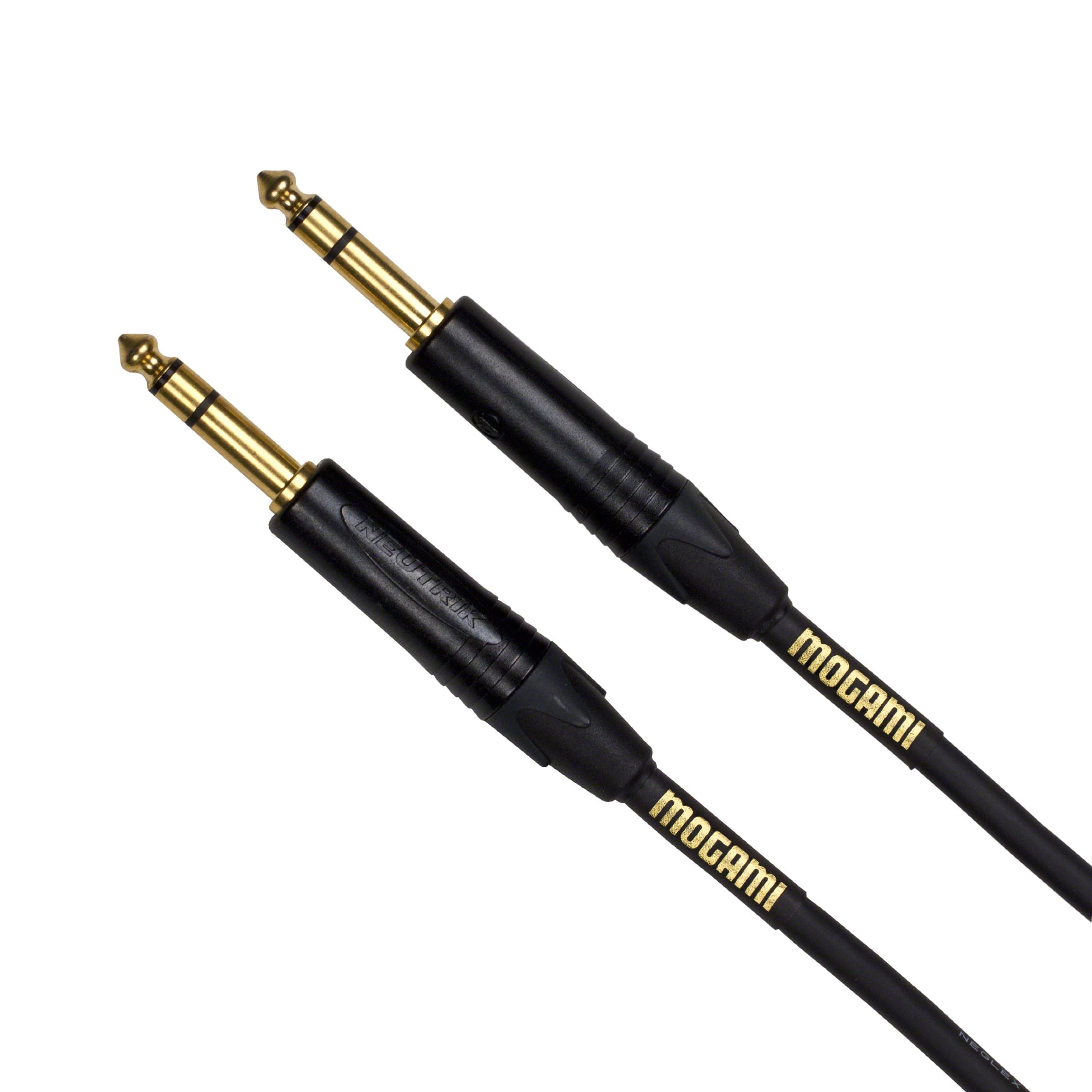 MogamiGOLD TRS-TRS-30 Balanced Audio Patch Cable, 1/4" TRS Male Plugs, Gold Contacts, Straight Connectors, 30 Foot