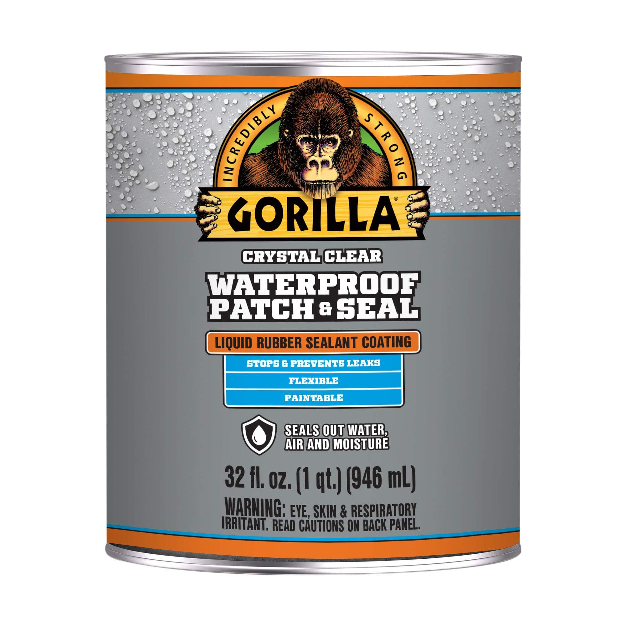 Gorilla Waterproof Patch & Seal Liquid, Clear, 32 Ounces, (Pack of 1)
