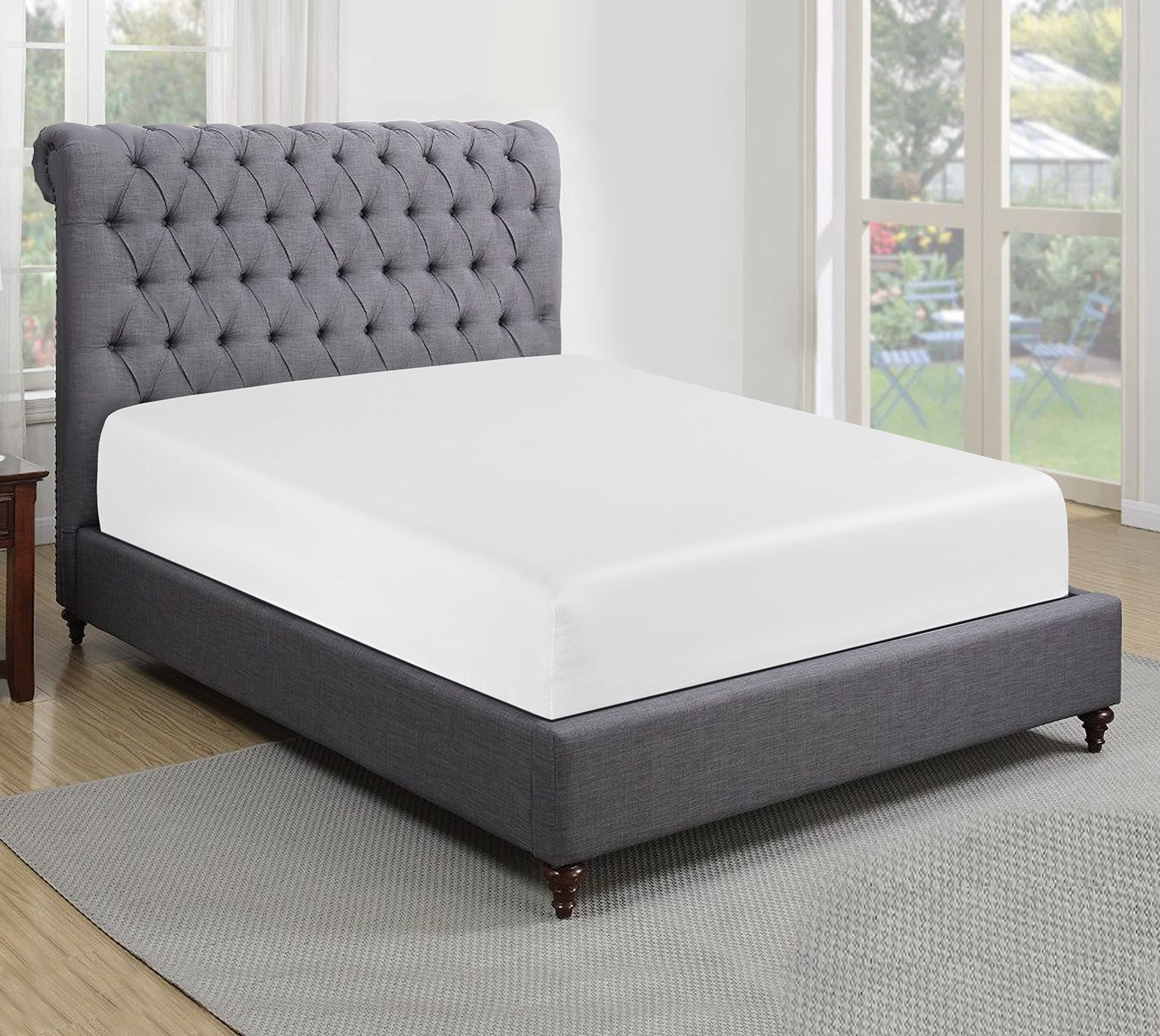 Sapphire collection 200 Thread Count 100% Egyptian Cotton Fitted Sheet (Single, White)