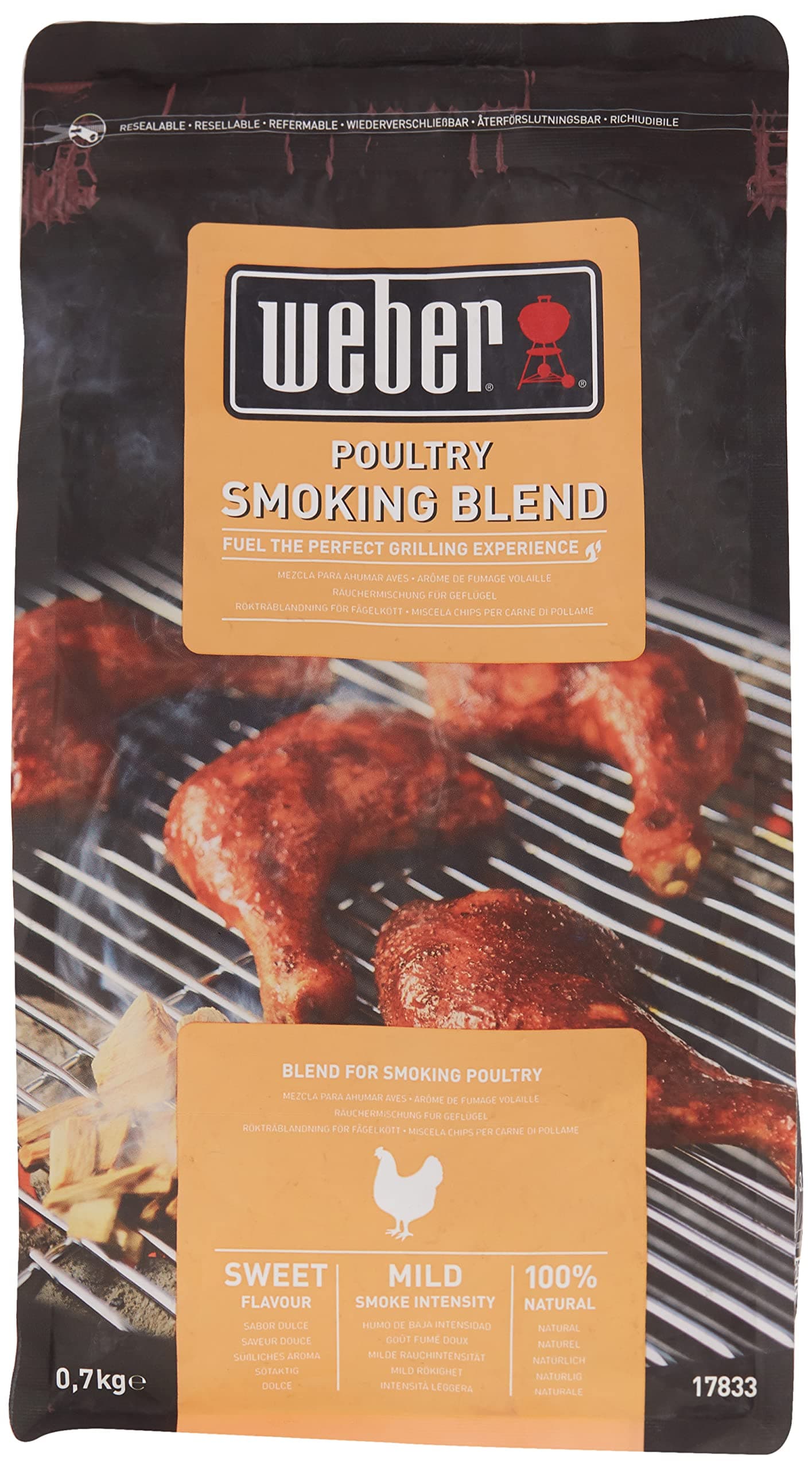 Weber Smoking Chips (700g Pack) - for poultry, a blend of deciduous and fruit trees, EU product, sustainably sourced, FSC certified wood (FSC Mix) (17833)