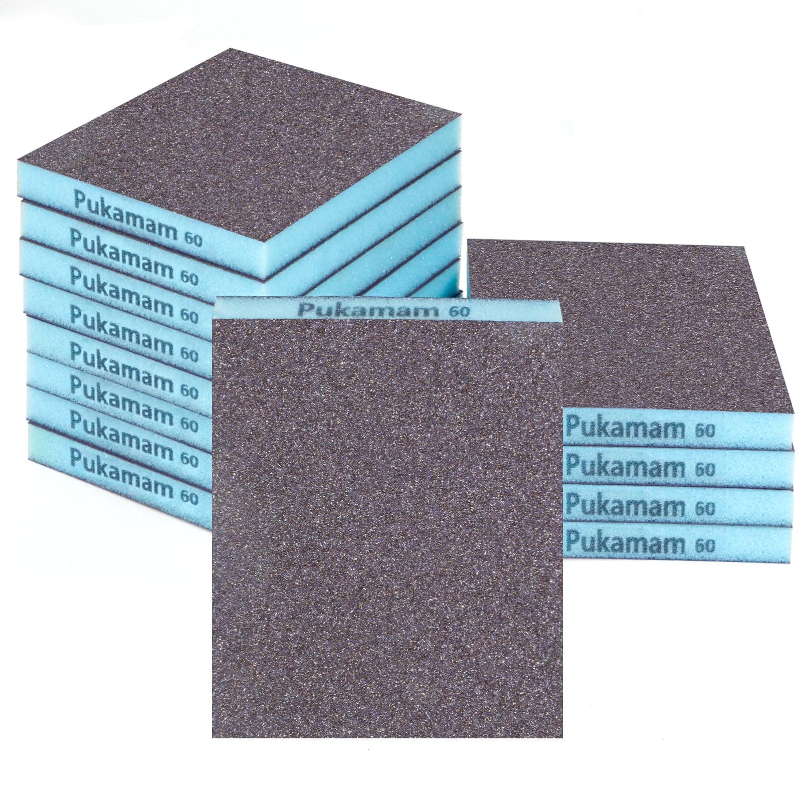 12 Pack Sanding Sponge, Washable and Reusable Sanding Blocks 60 Grit Wet Dry Sand Paper for Wood Drywall Metal Furniture