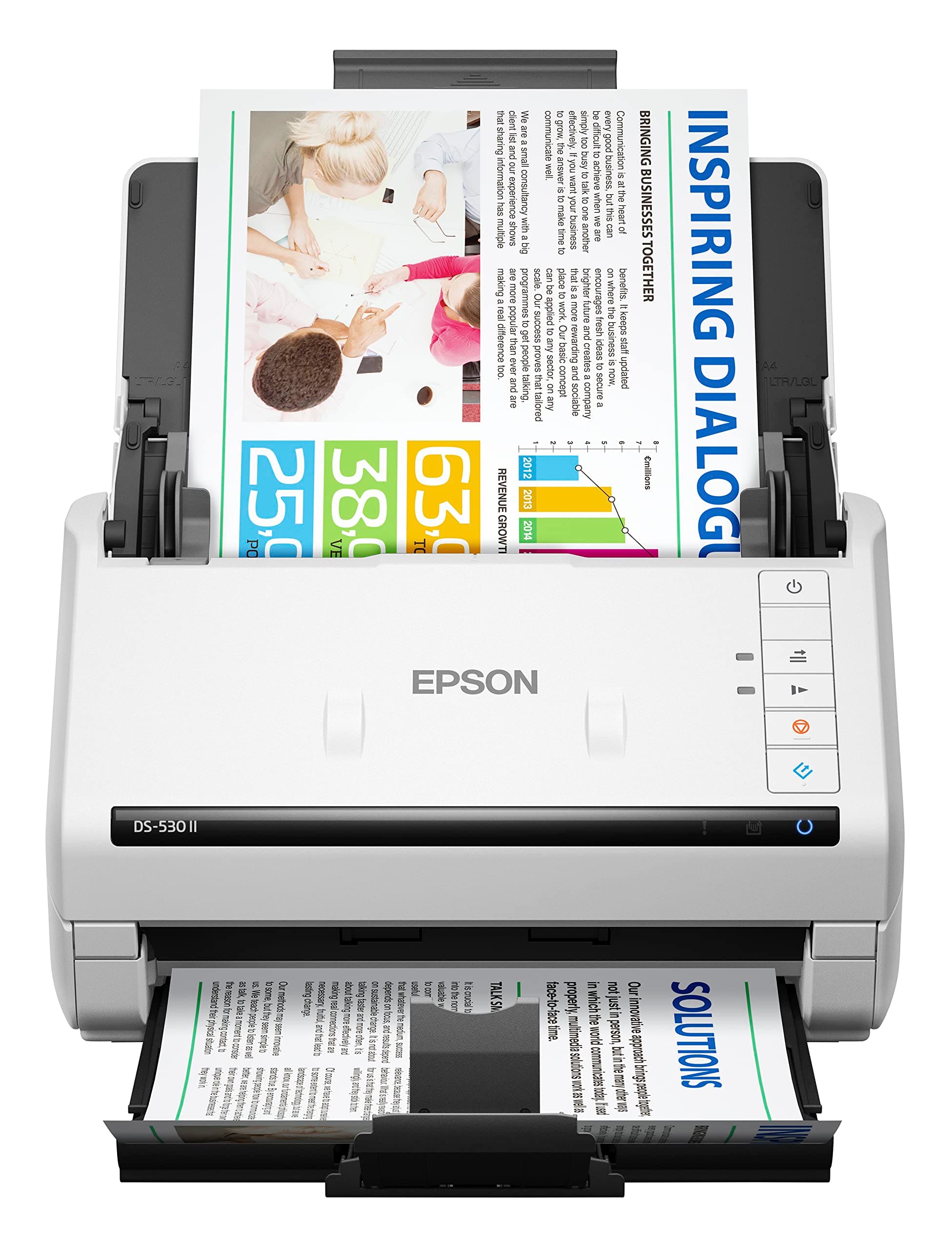 Epson DS-530 II Color Duplex Document Scanner for PC and Mac with Sheet-fed, Auto Document Feeder (ADF)