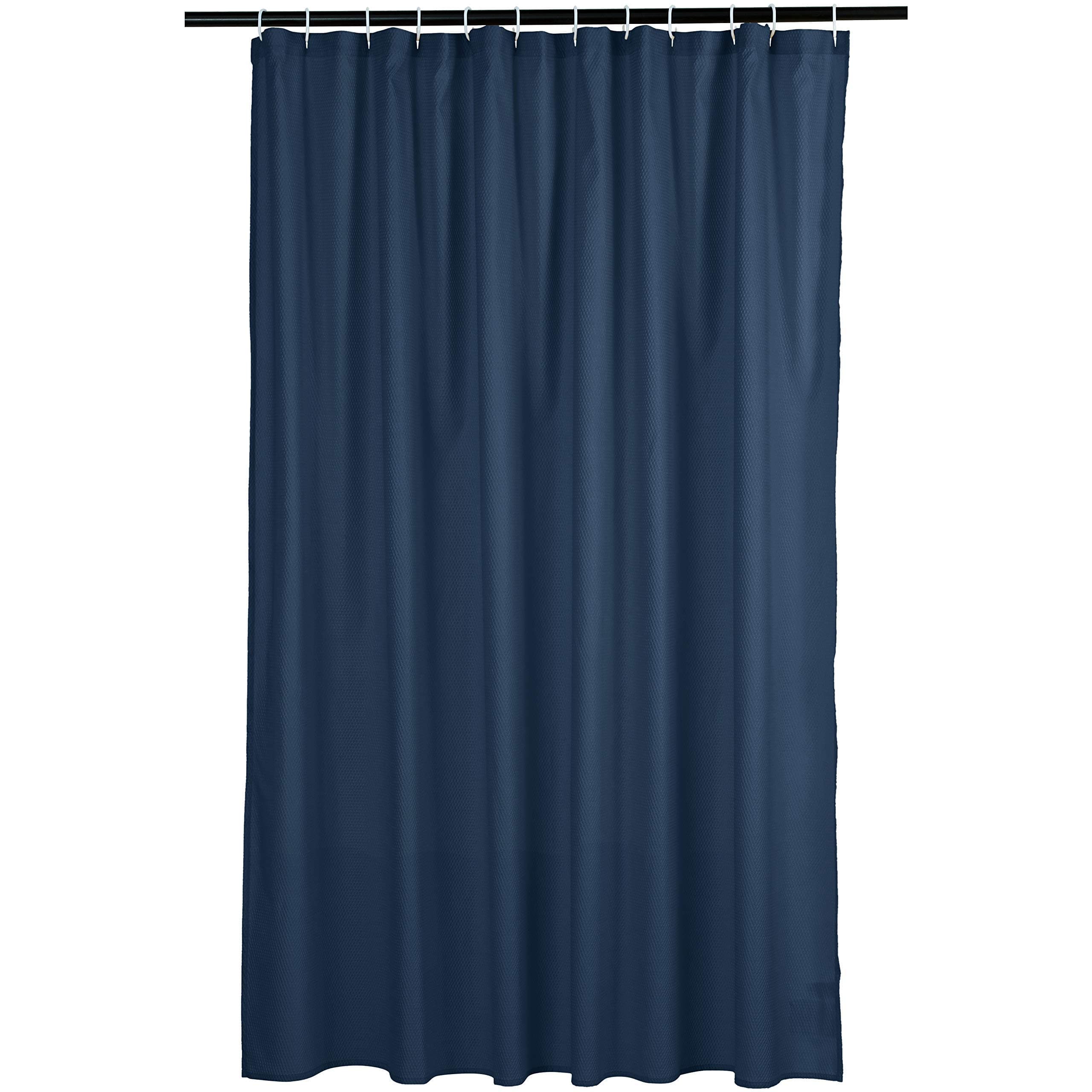 - Amazon Basics Waffle Weave Shower Curtain, 72" x 72", Navy Blue