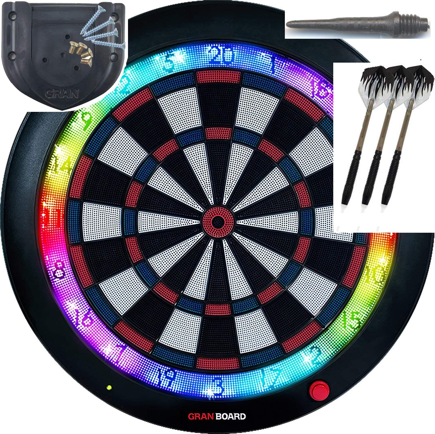 Gran Board 3s LED Dartboard (Blue) with Special Bracket & ChoukouTip100pics & DartsSet