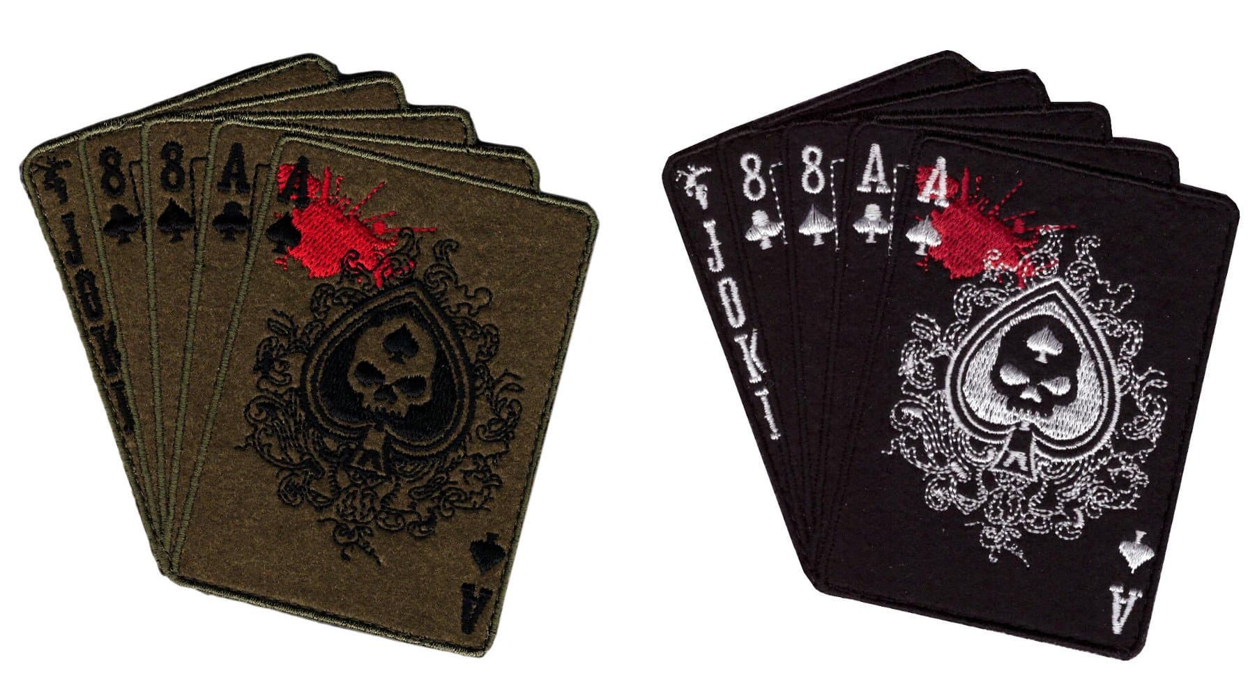 Ace of Spade Dead Mans Hand Tactical 4 inch Hook Fastener Patches