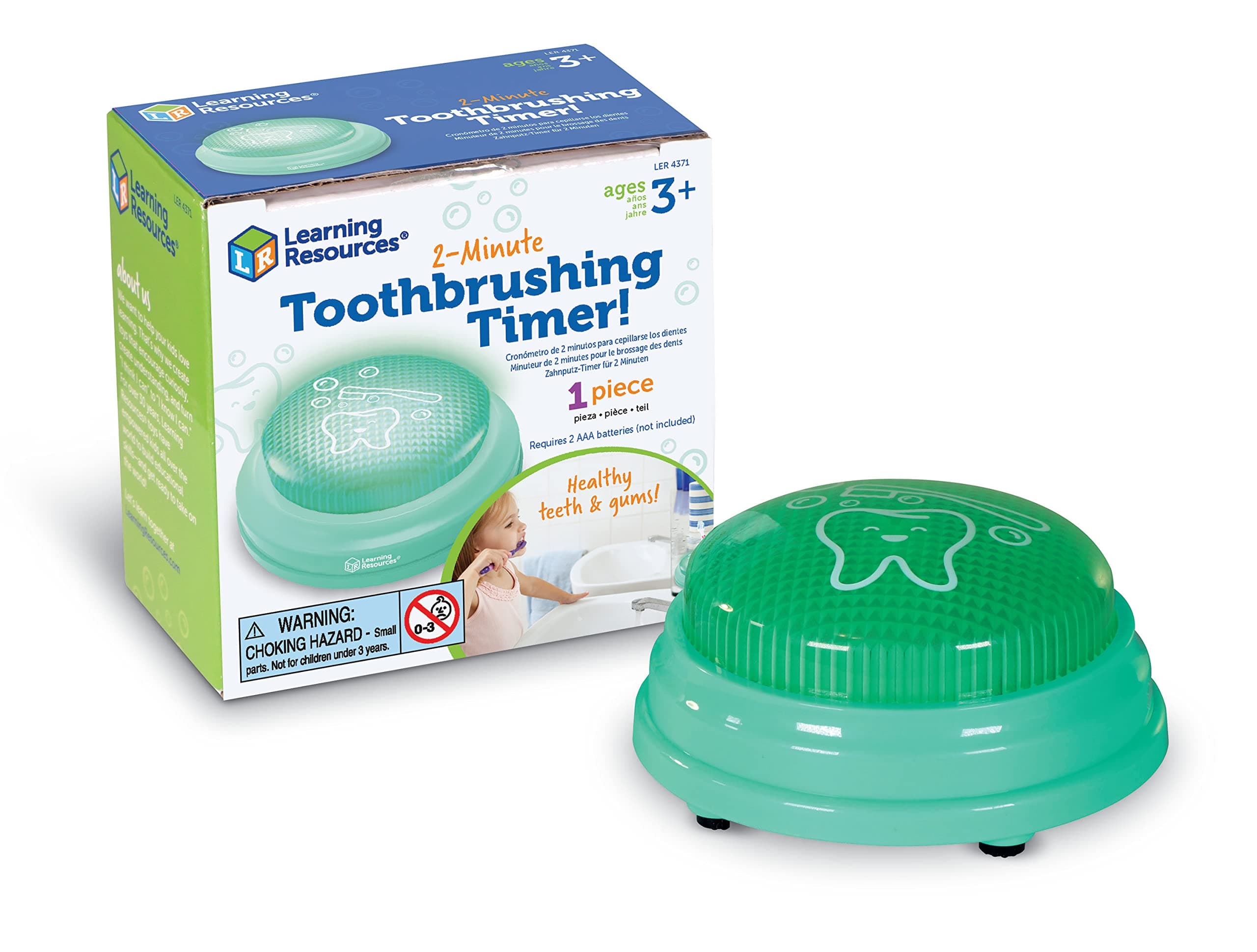 Learning Resources 2-Minute Toothbrushing Timer - Age 3+ Kids Dental Health, Toddler Toothbrush, Bathroom Timer for Kids