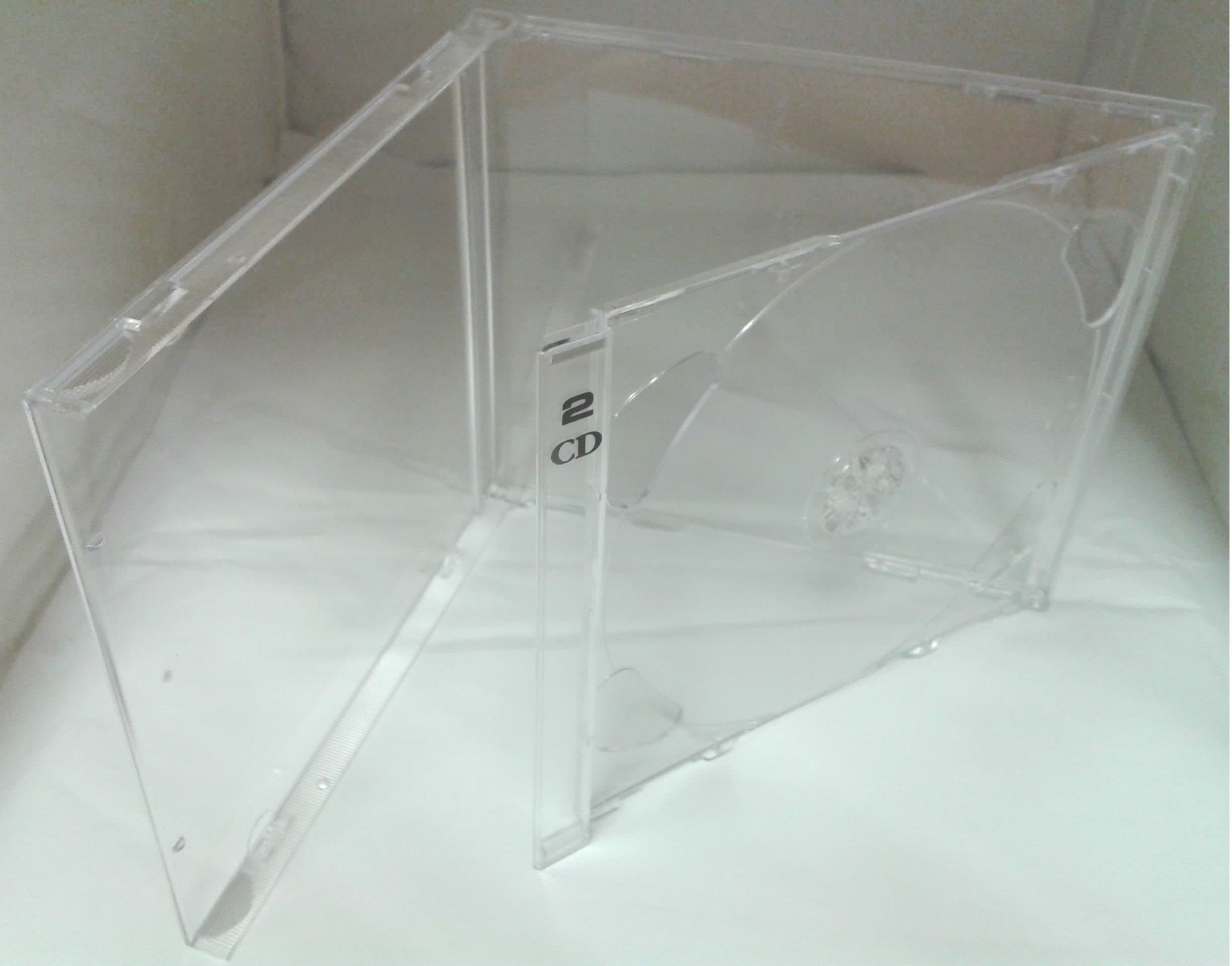 Atronica '2 CD' LOGO 10 High Quality Professional Double 10mm Spine Clear CD Jewel Blank Empty New Plastic Replacement Case / Cover for 2 CDs