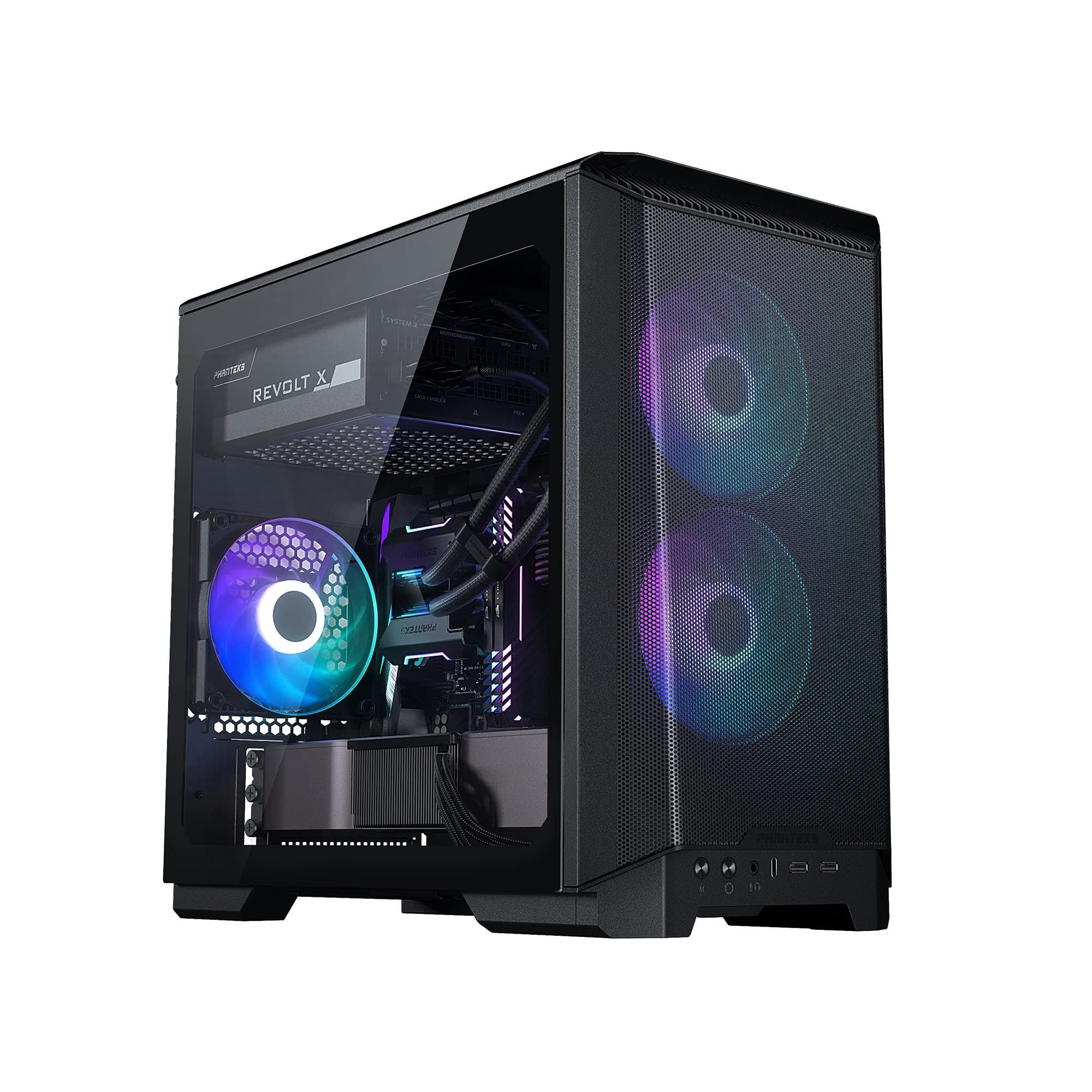 Phanteks(PH-EC200ATG_DBK01) Eclipse P200A D-RGB, high Airflow Ultra-fine mesh Design, Mini-ITX Tower, Digital-RGB Lighting, 120mm D-RGB case Fans, Tempered Glass, Black