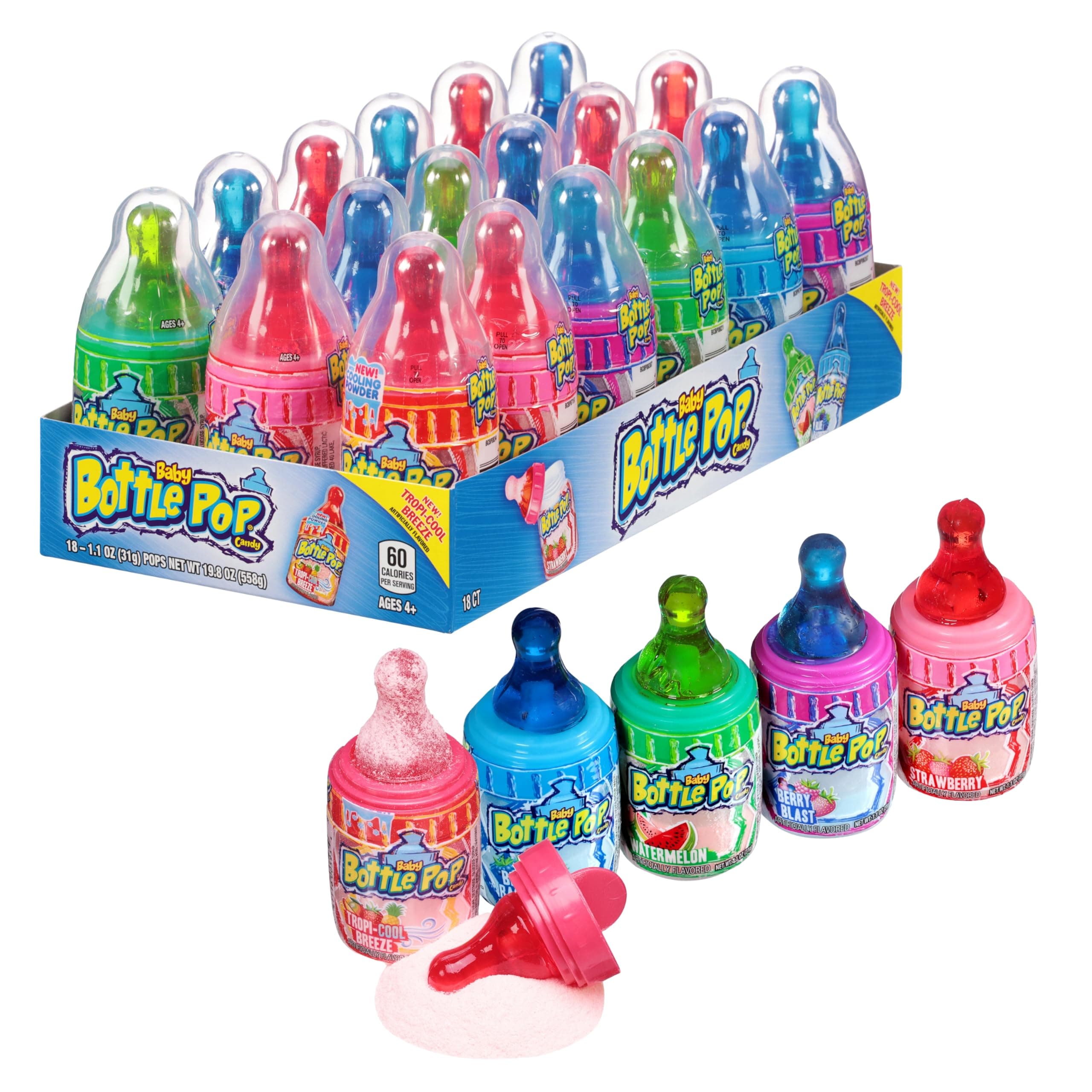 Topps Baby Bottle Pop Candy, 18-Count
