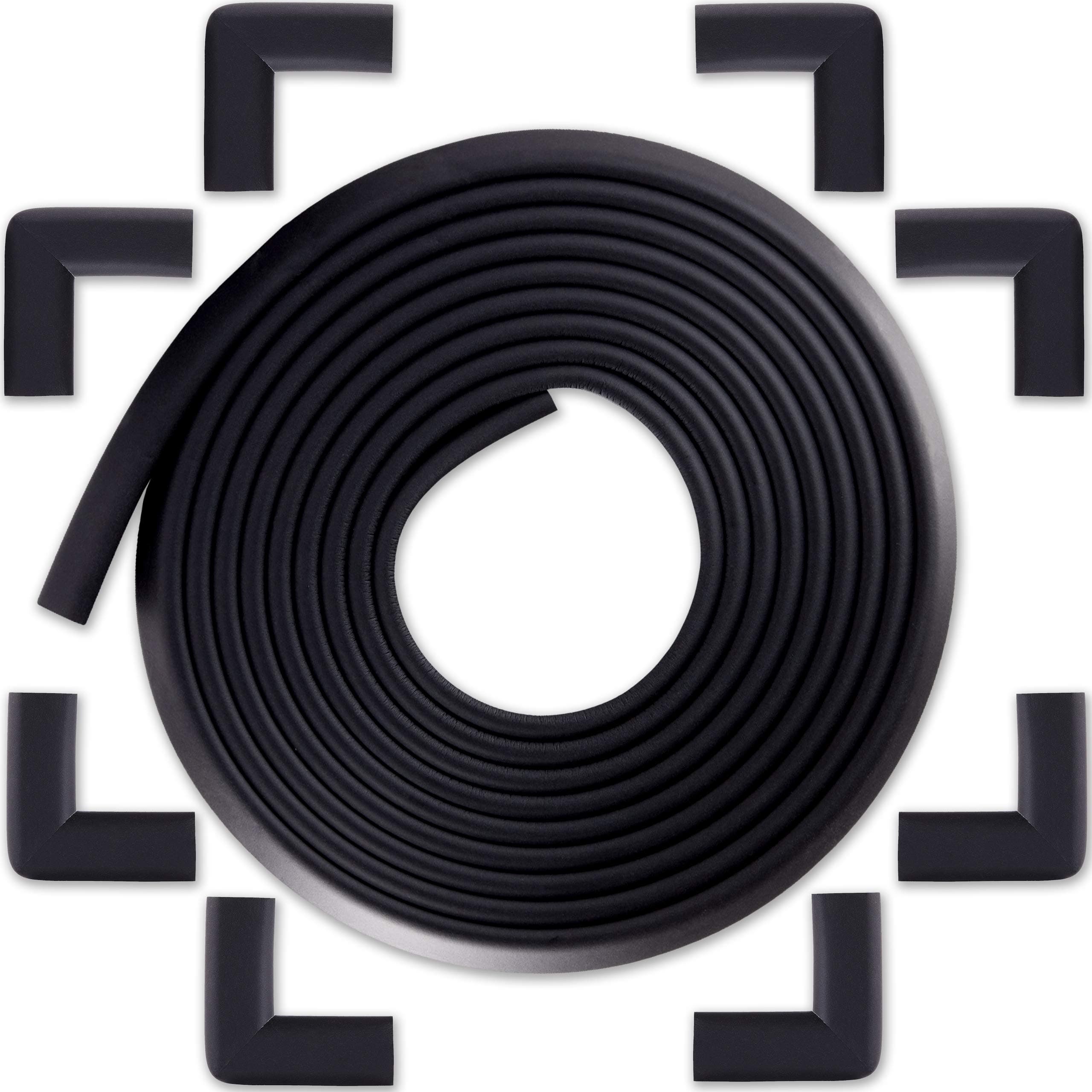 – Bebe Earth 6M Baby Proofing Edge and Corner Guard Protector Set, 20 Feet Edges & 8 Corner Guards, Furniture and Tables Child Baby Proof Bumpers, Pre-Taped Corner Cushions – Onyx Black