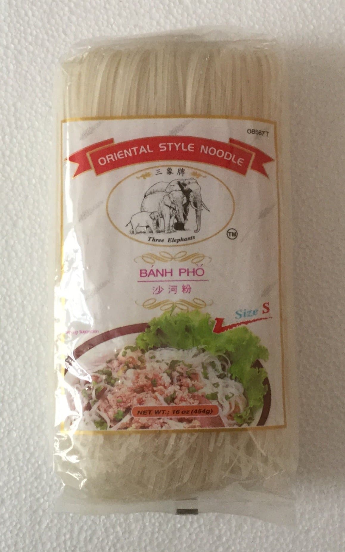 Three Elephants Rice Stick, Small, 16 Ounce