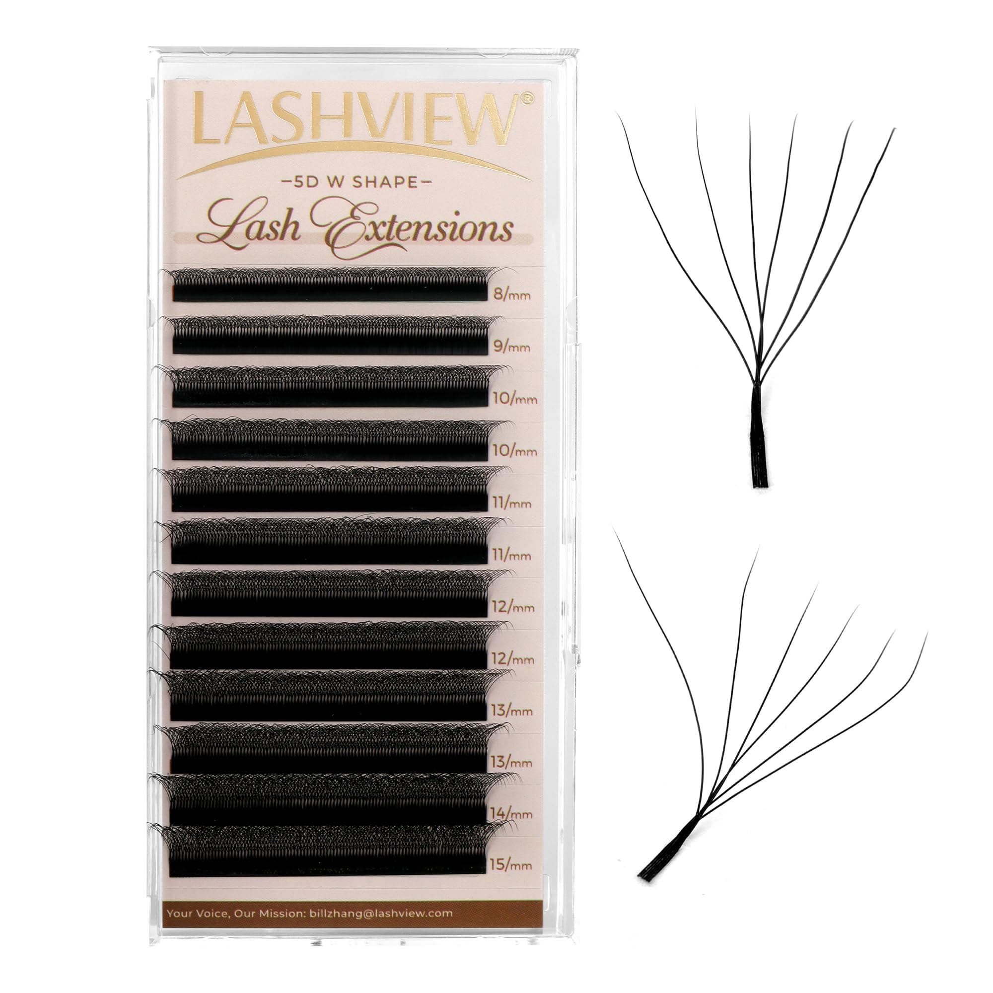 LASHVIEW W Lashes Extensions, 6D Premade Fans 0.07 C Curl 8-15mm Clover Lash Extensions W Shape Eyelash Extension Volume Premade W Lashes (6D 0.07 C 8-15mm)
