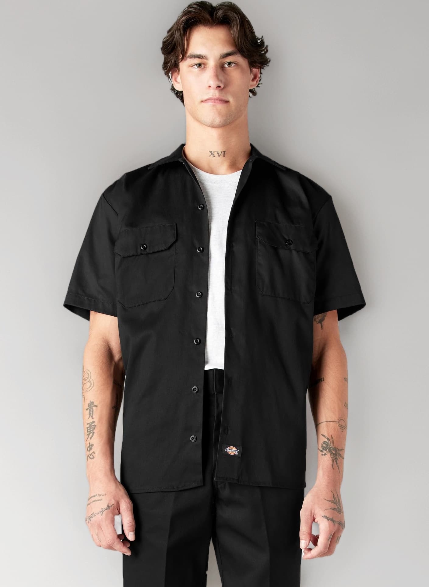 Men’s Short Sleeve Work Shirt – Durable Twill Button Down Shirts for Men, Lightweight Uniform for Daily Wear