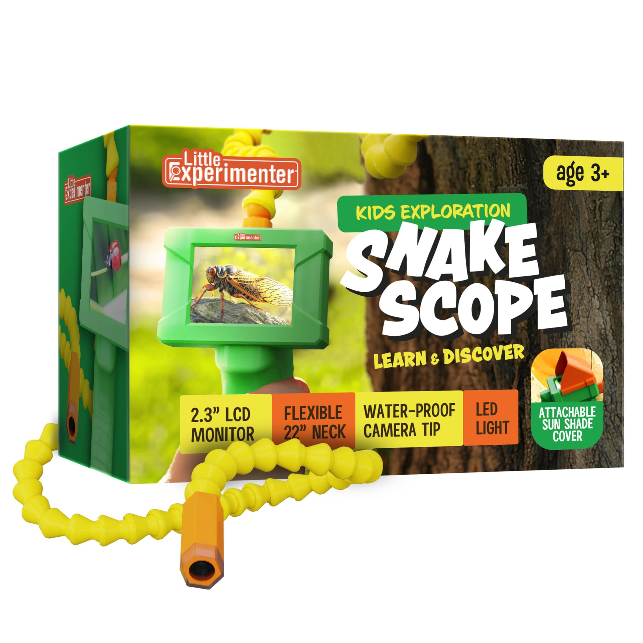 Borescope Snake Camera with Light for Kids, Outdoor Educational STEM Toys, Science Gifts for 5 Year Old Boy, Camping Nature Activities, Best Birthday Gift for Boys, Girls Ages 4,5,6,7,8,9,10 Years Old