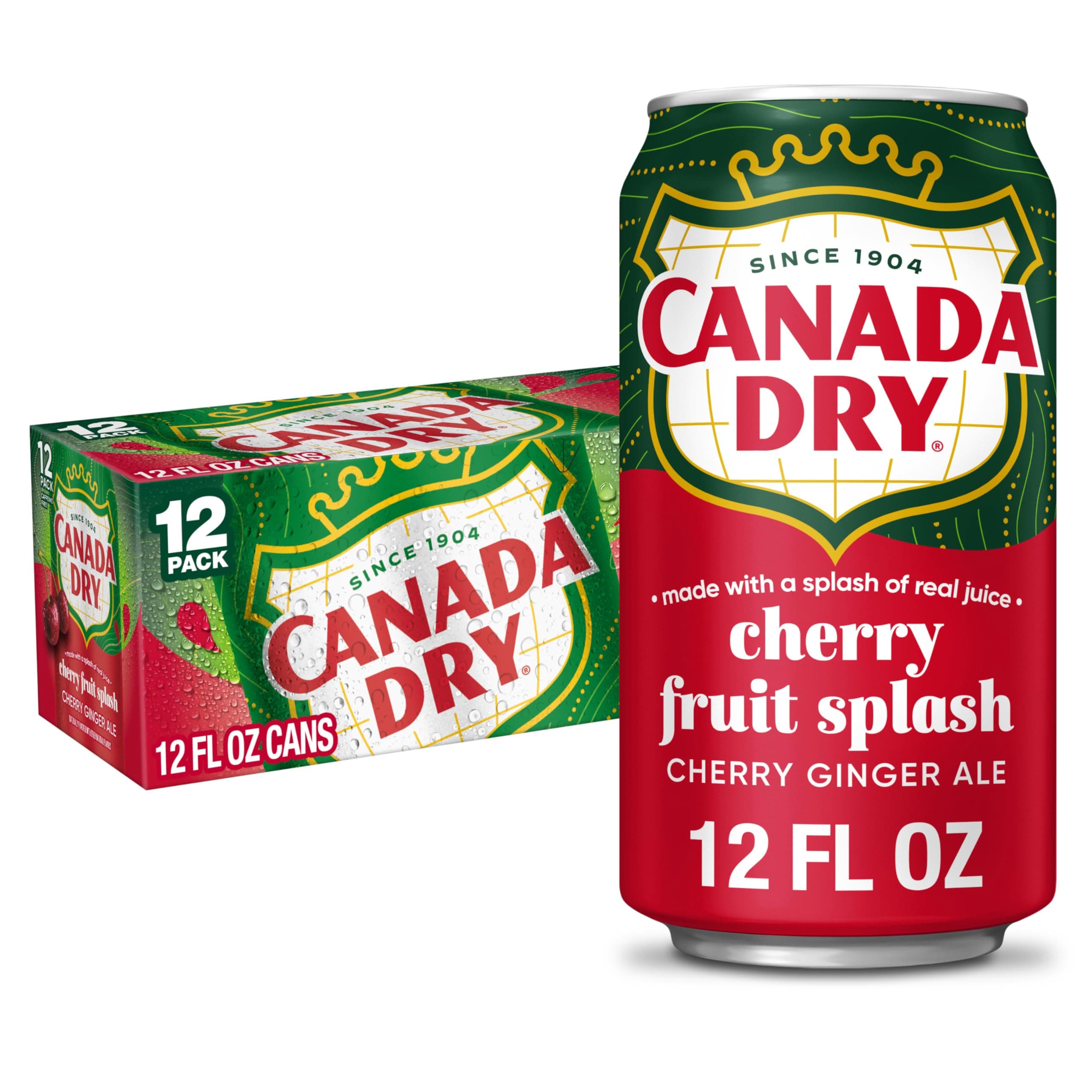 Cherry Gingerale Fruit Splash 12oz, Pack of 12