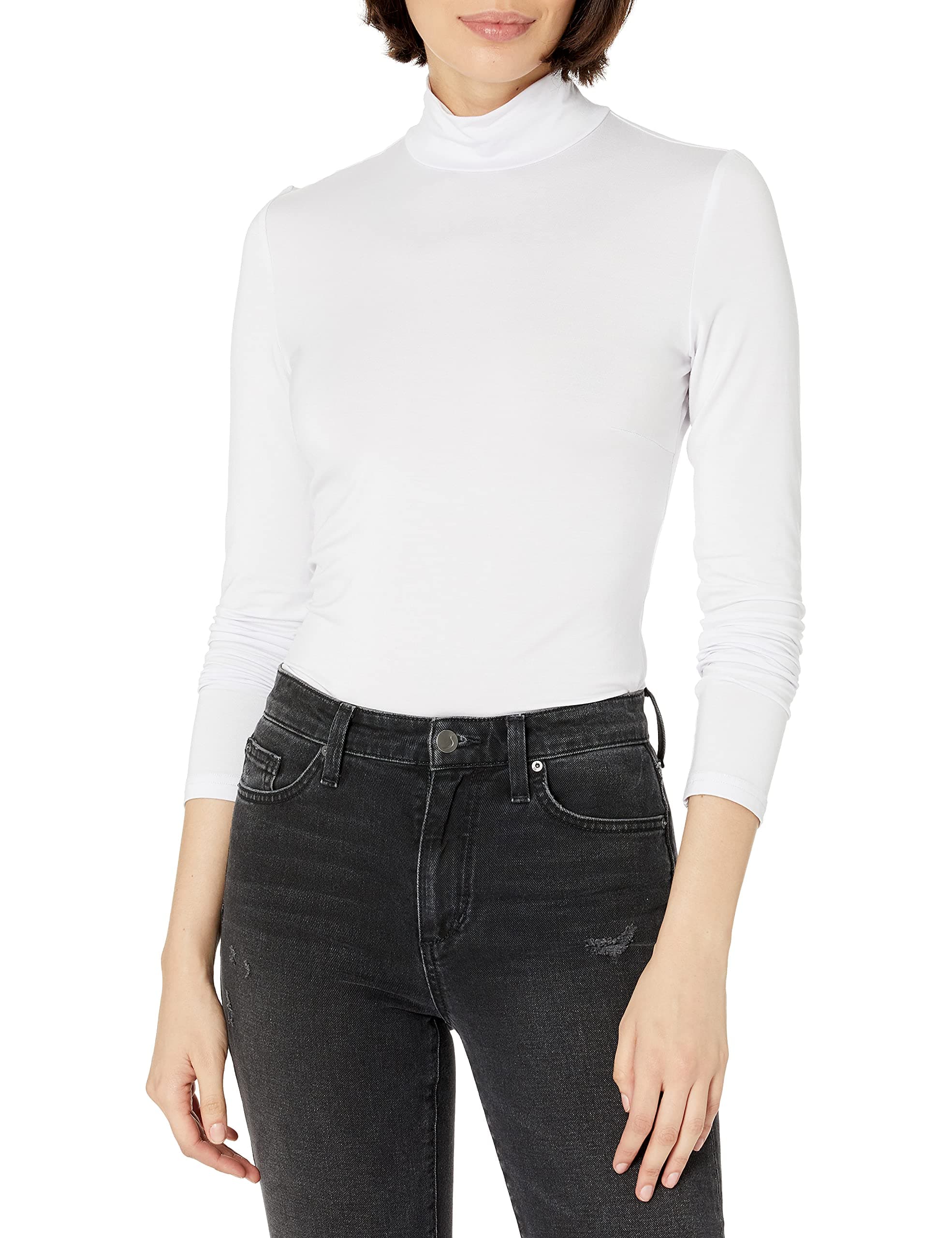 Womens Long Sleeve Turtleneck High Neck Fitted Fall Layer Tee Top