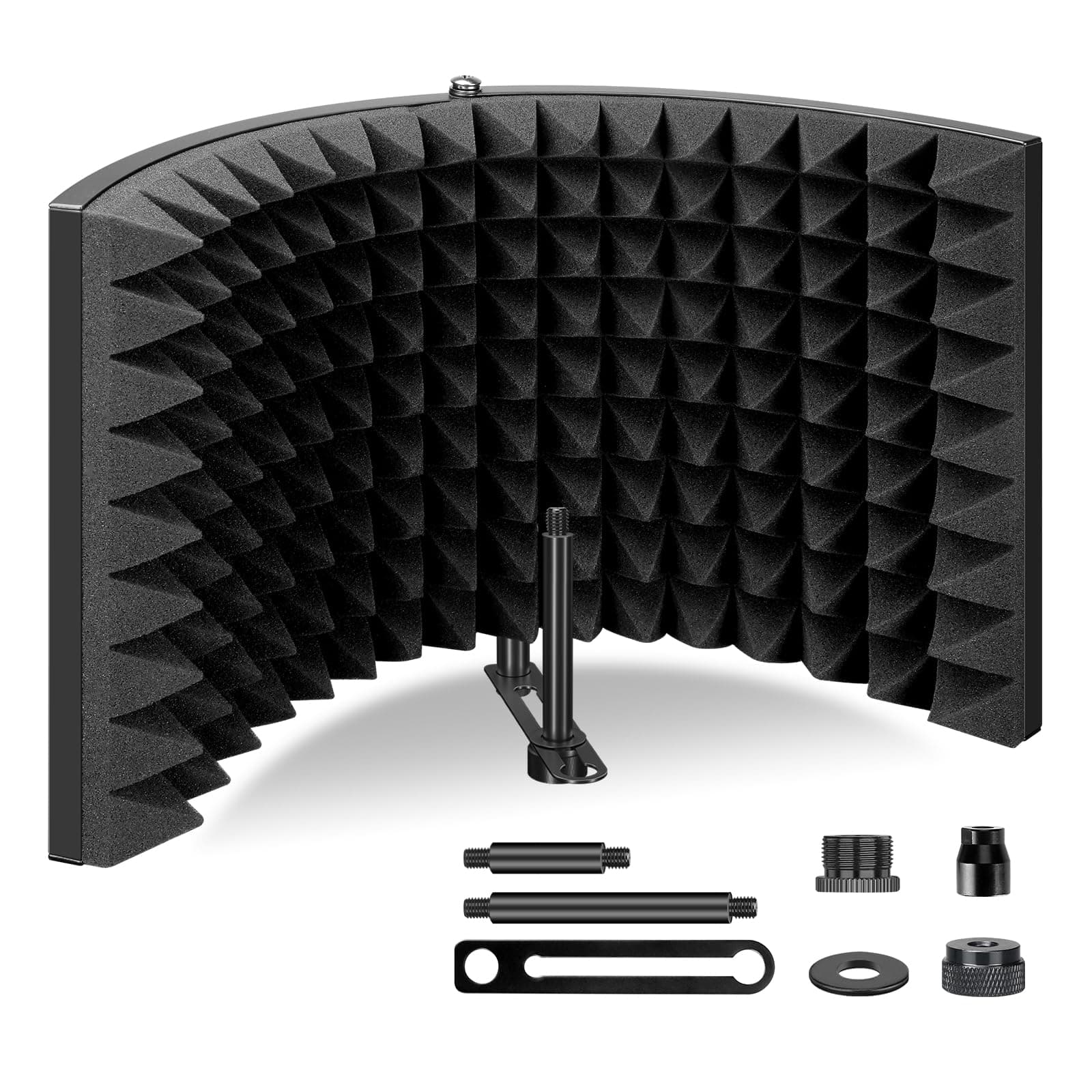 Aokeo (AO-302) Professional Studio Recording Microphone Isolation Shield.High Density Absorbent Foam is Used to Filter Vocal. Suitable for Blue Yeti and Any Condenser Microphone Recording Equipment