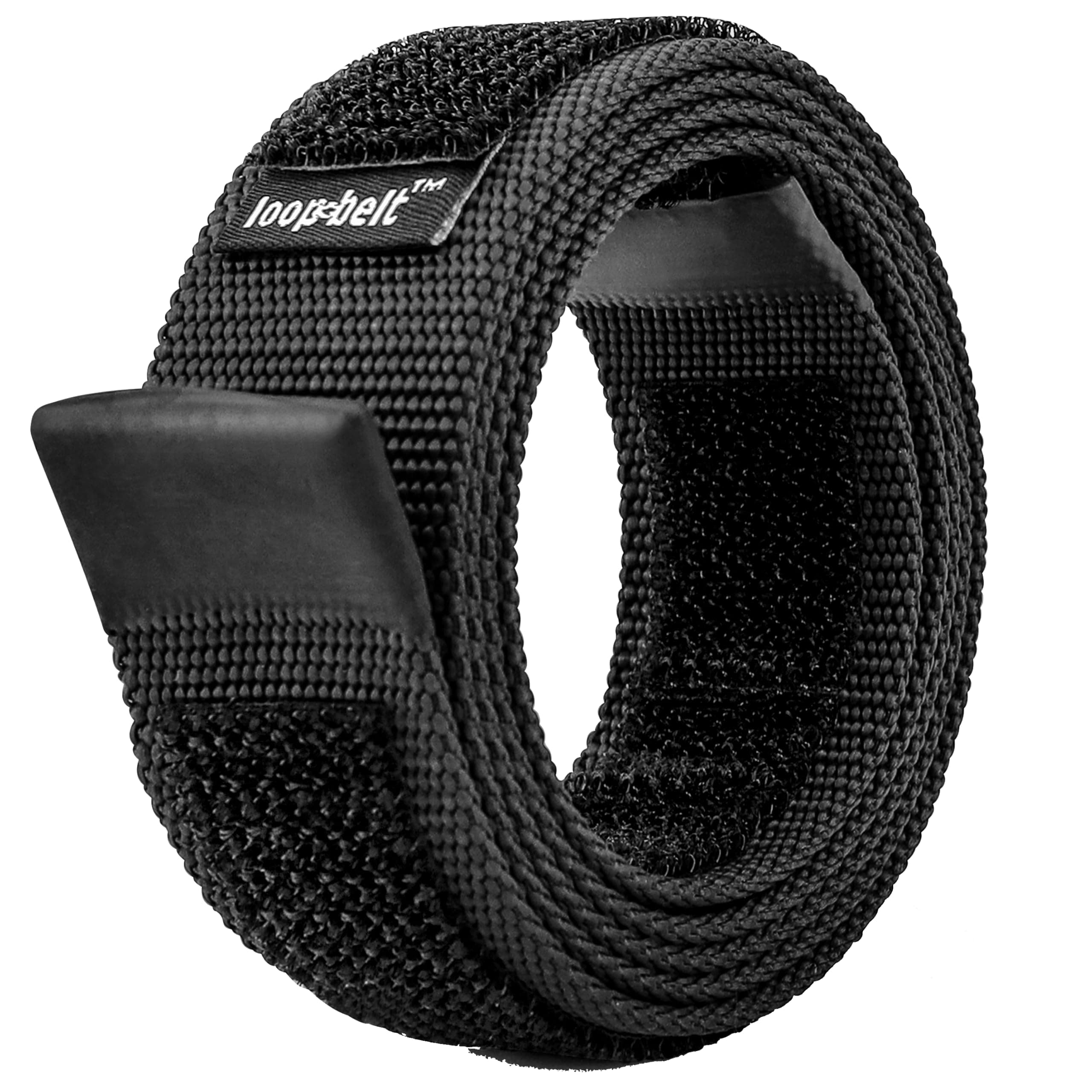 Black No-Scratch Web Belt with Rubber Coated Tips and Advanced Hook & Loop Fasteners