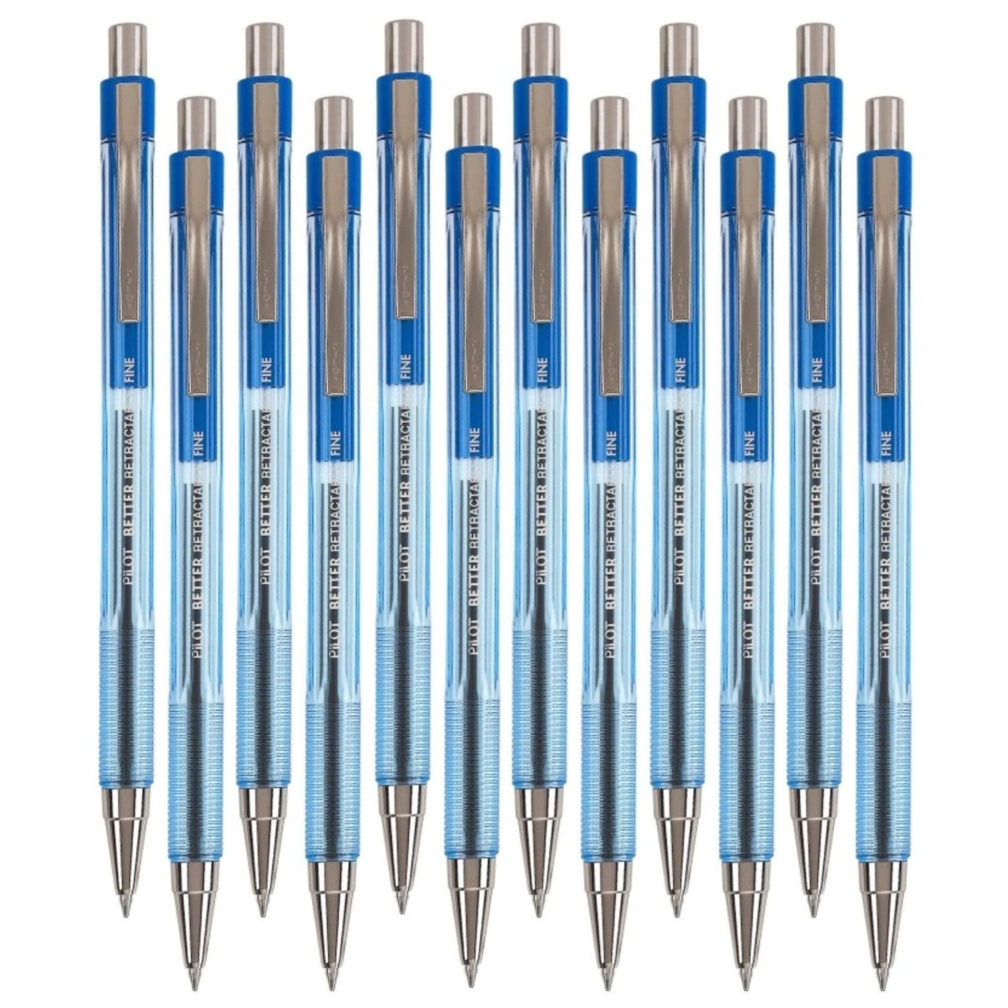 Pilot Better Retractable Ballpoint Pen, Blue Fine Point, 12-Count (30001)